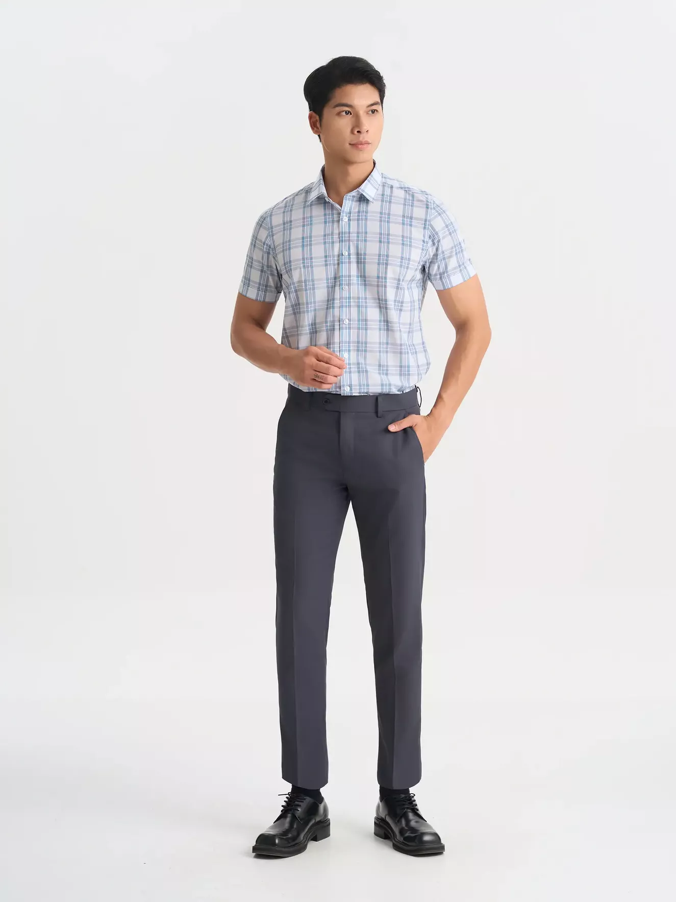 Áo Sơ Mi Nam 5S Fashion Kẻ Caro Sang Trọng Slimfit ASC25019