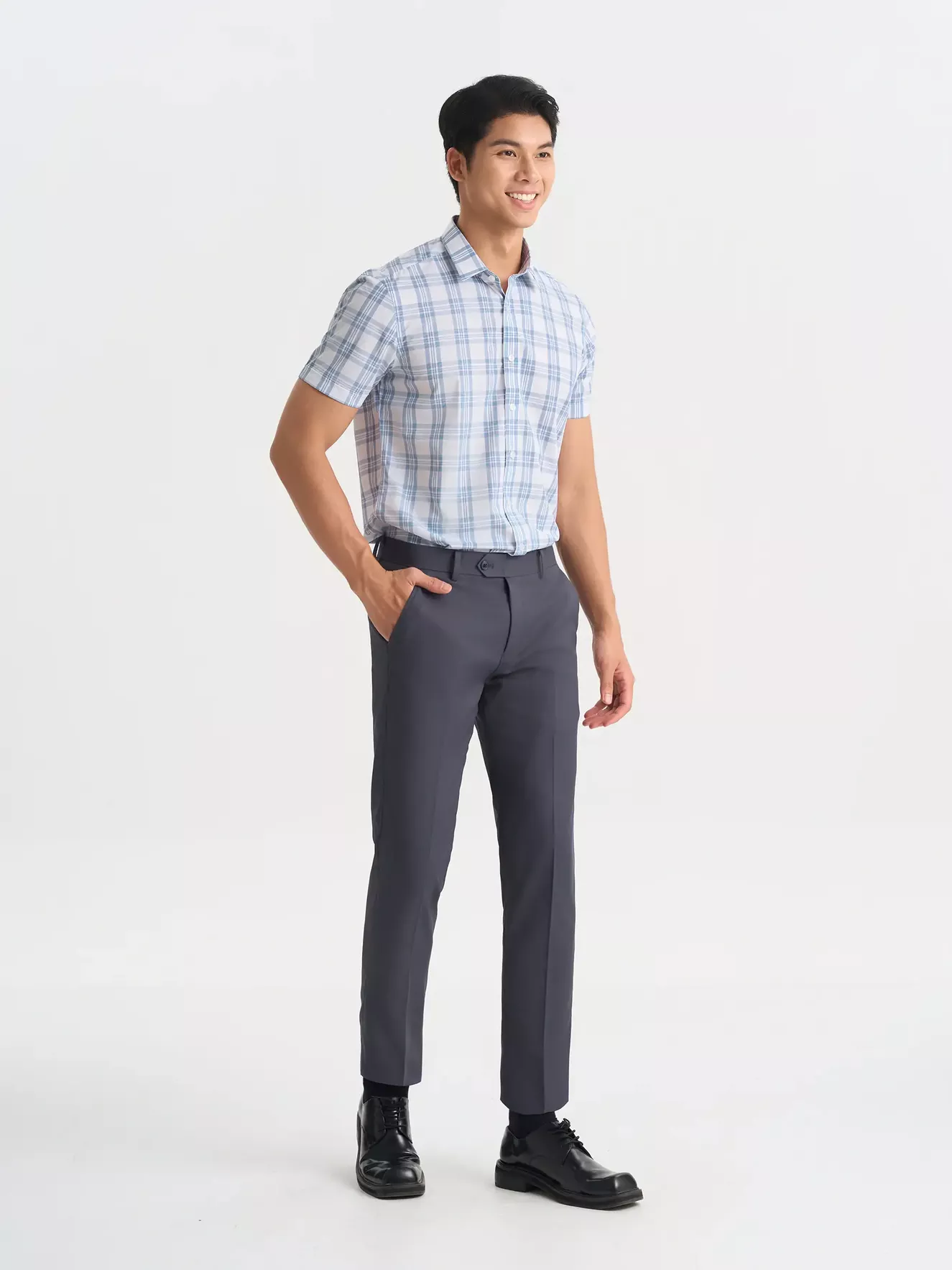 Áo Sơ Mi Nam 5S Fashion Kẻ Caro Sang Trọng Slimfit ASC25019