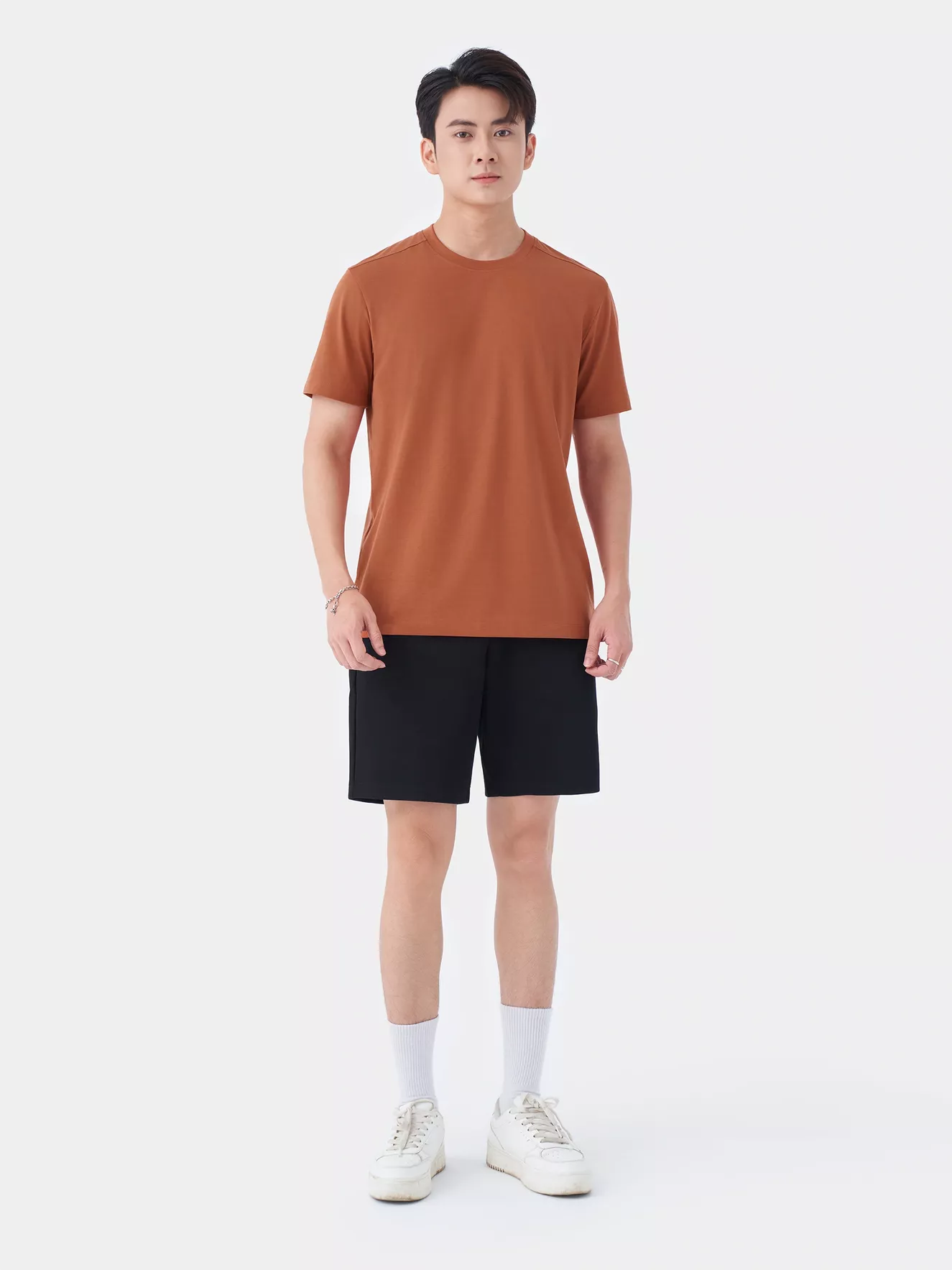 Áo Thun Nam Ngắn Tay 5S Fashion In Tay Slimfit ATS24031