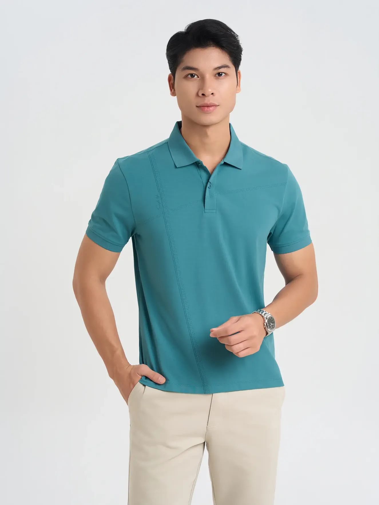 Áo Polo Nam 5S Fashion Phom Slimfit Thiết Kế Lịch Lãm APC25085