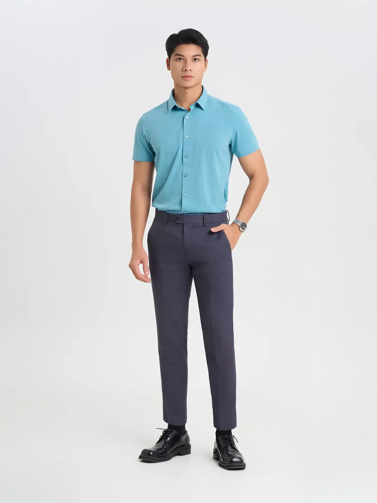 Áo Sơ Mi Nam 5S Fashion Họa Tiết Slimfit ASC25008