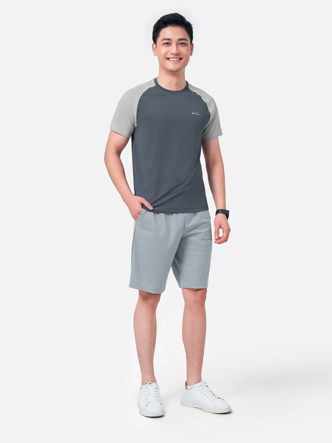Áo Thun Nam Ngắn Tay 5S Fashion Tay Raglan Slimfit ATS24047