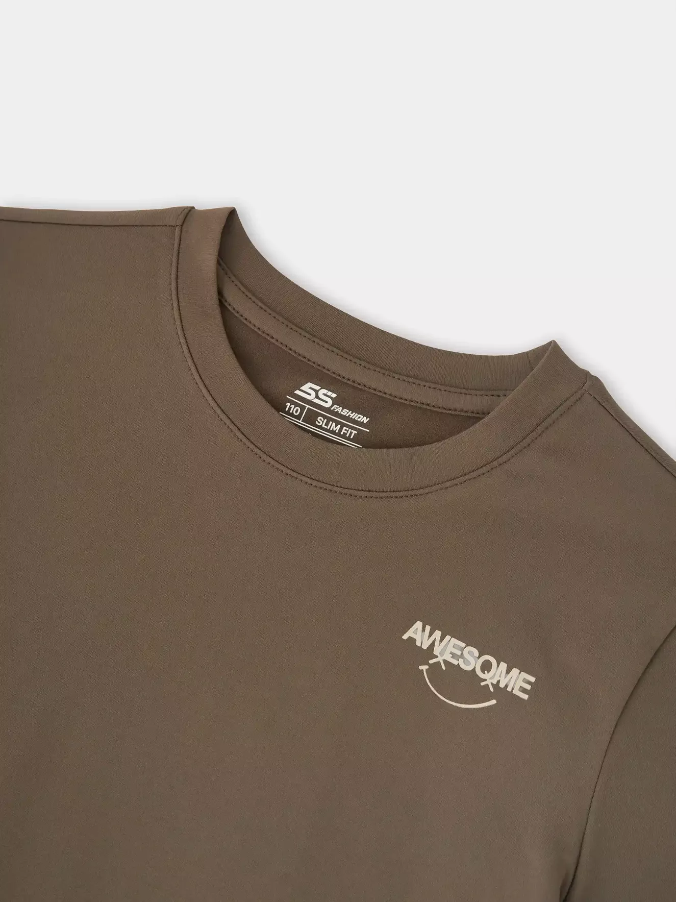 Áo Giữ Nhiệt Bé Trai Cổ Tròn 5S Fashion Lót Nỉ Bông Slimfit B0AGN25005