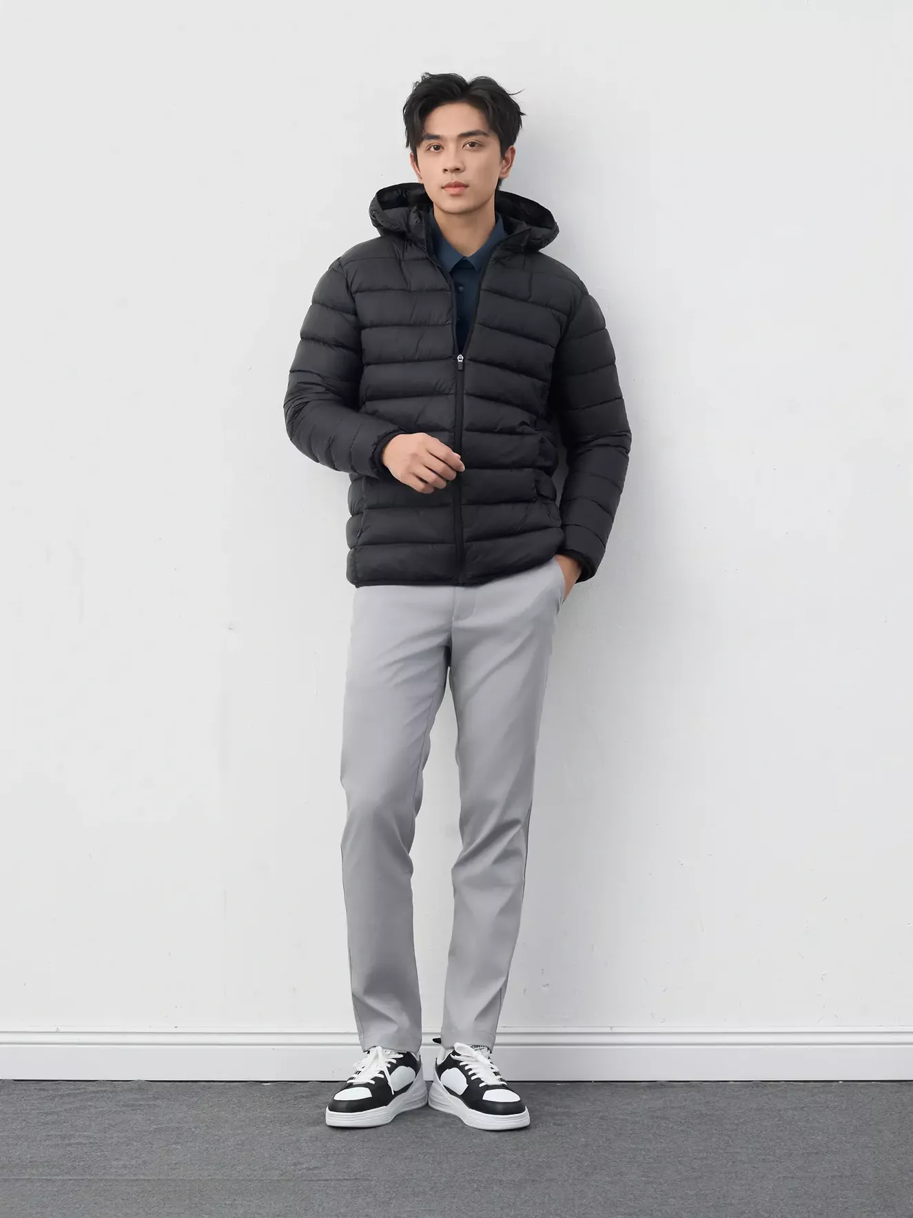 Áo Khoác Phao Nam Siêu Nhẹ Air-PUFFER HEATLOCK 5S FASHION Mũ Tháo Rời M0APH25011