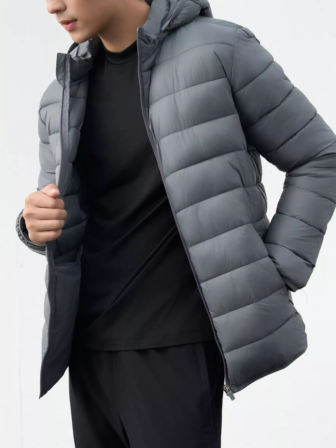 Áo Khoác Phao Nam Siêu Nhẹ Air-PUFFER HEATLOCK 5S FASHION Mũ Tháo Rời M0APH25011
