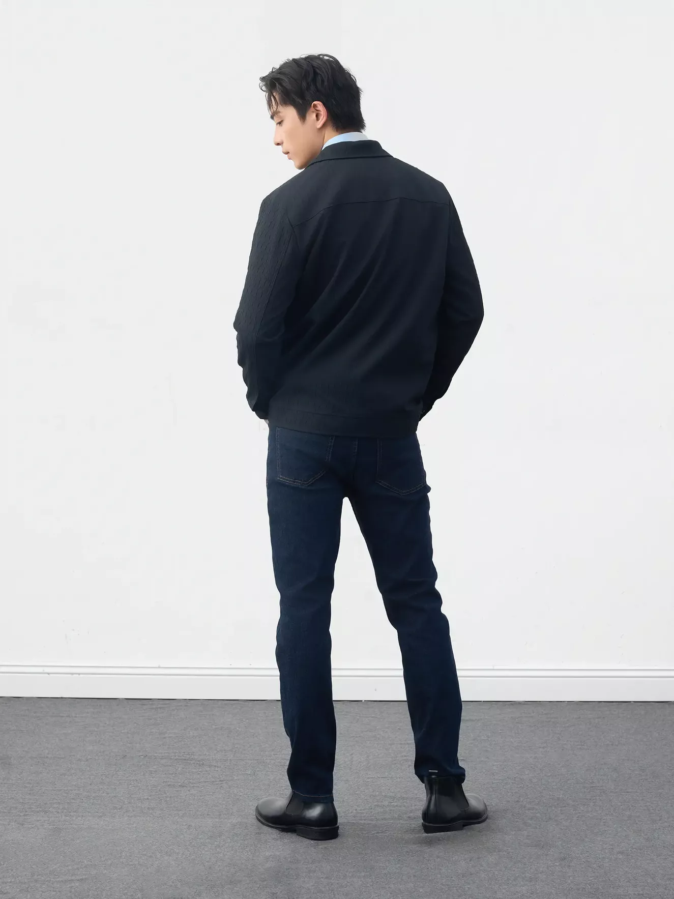 Áo Khoác Thời Trang Nam 5S Fashion Cổ Đức Dệt Hiệu Ứng M0AKH25018