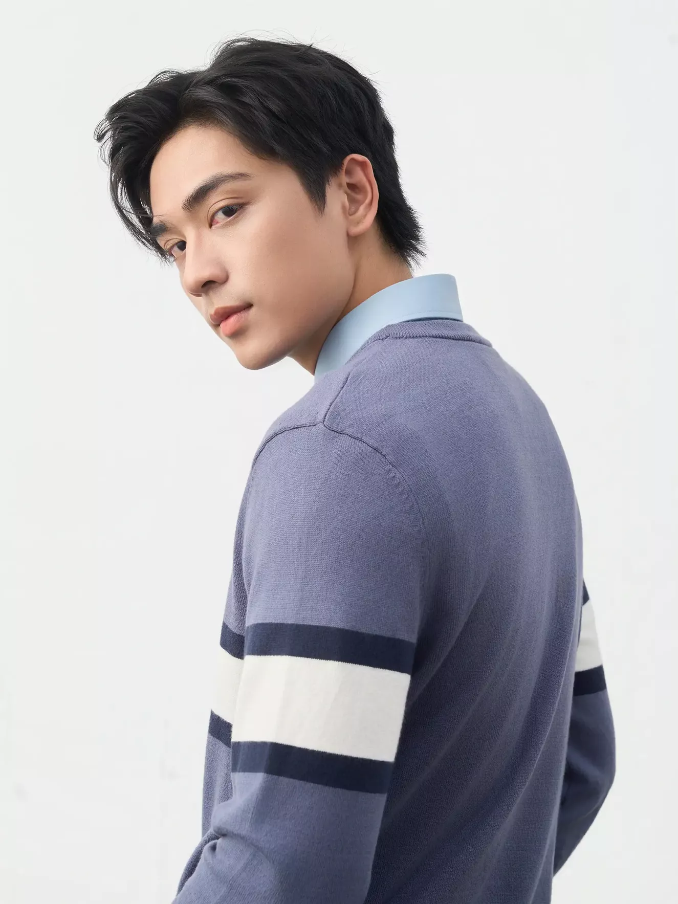 Áo Len Nam 5S Fashion Kẻ Ngang Phom Slimfit M0ALE25001