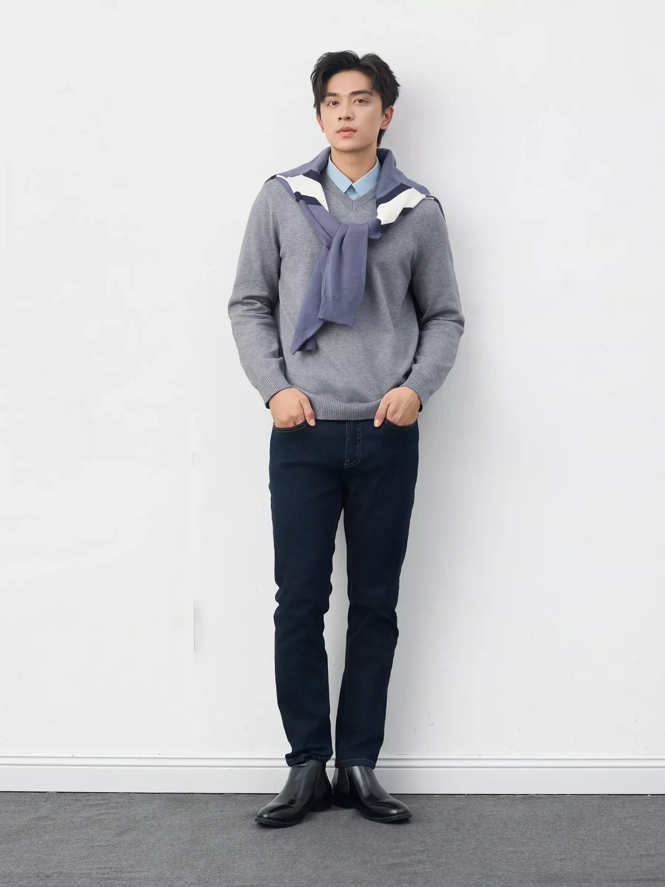 Áo Len Nam 5S Fashion Kẻ Ngang Phom Slimfit M0ALE25001