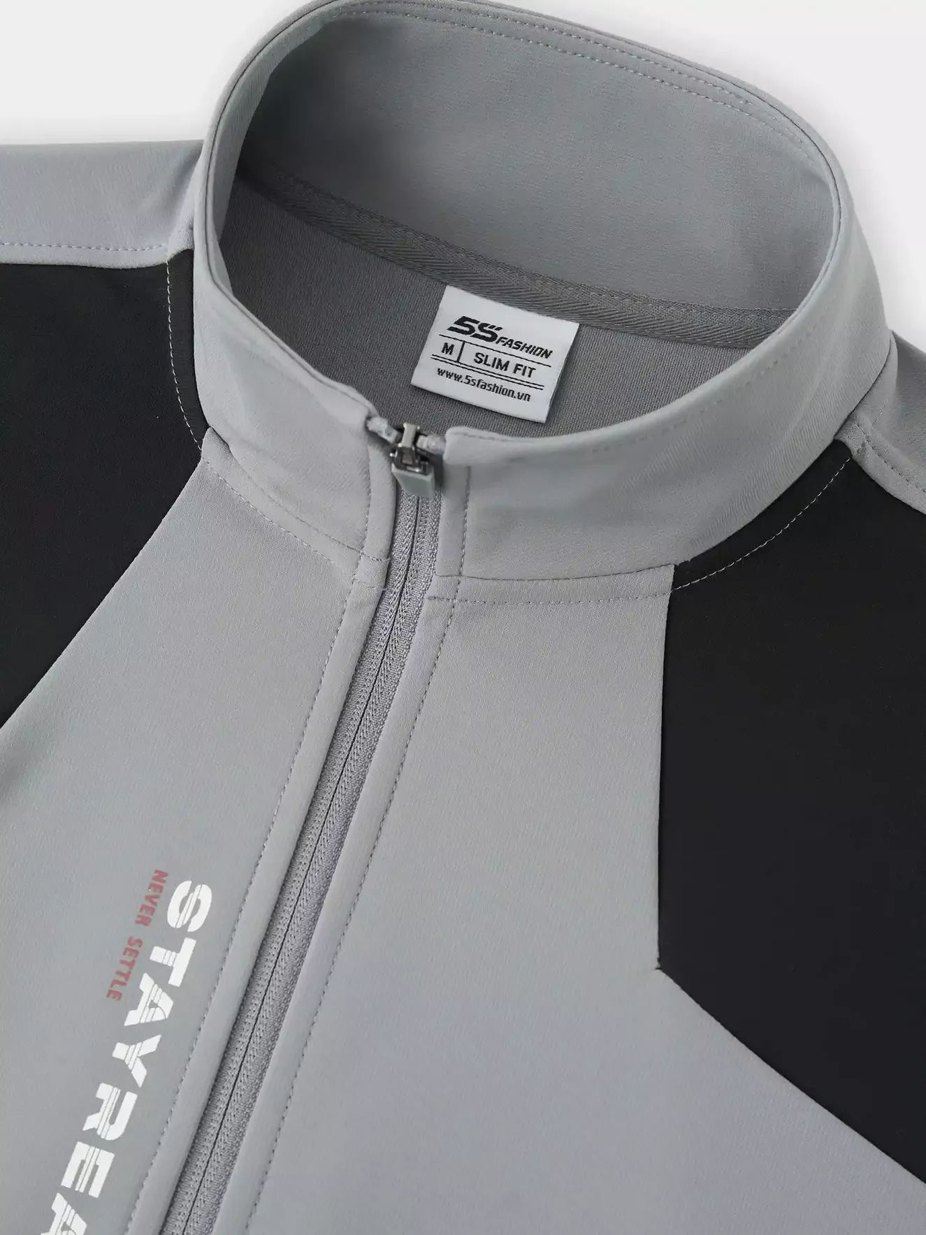 Áo Nỉ Khóa Cổ Trụ Nam 5S Fashion Can Phối Slimfit MBAKN25017