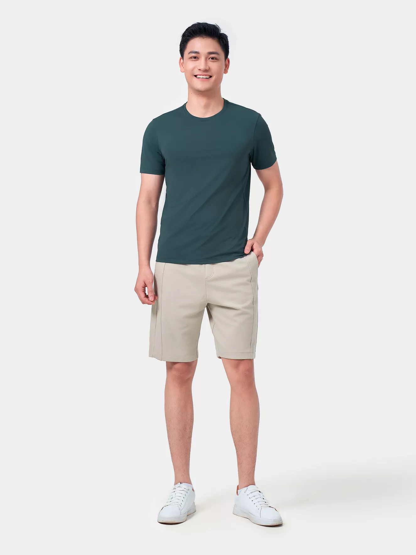 Áo Thun Nam Ngắn Tay 5S Fashion Sport Trơn Slimfit ATS24050