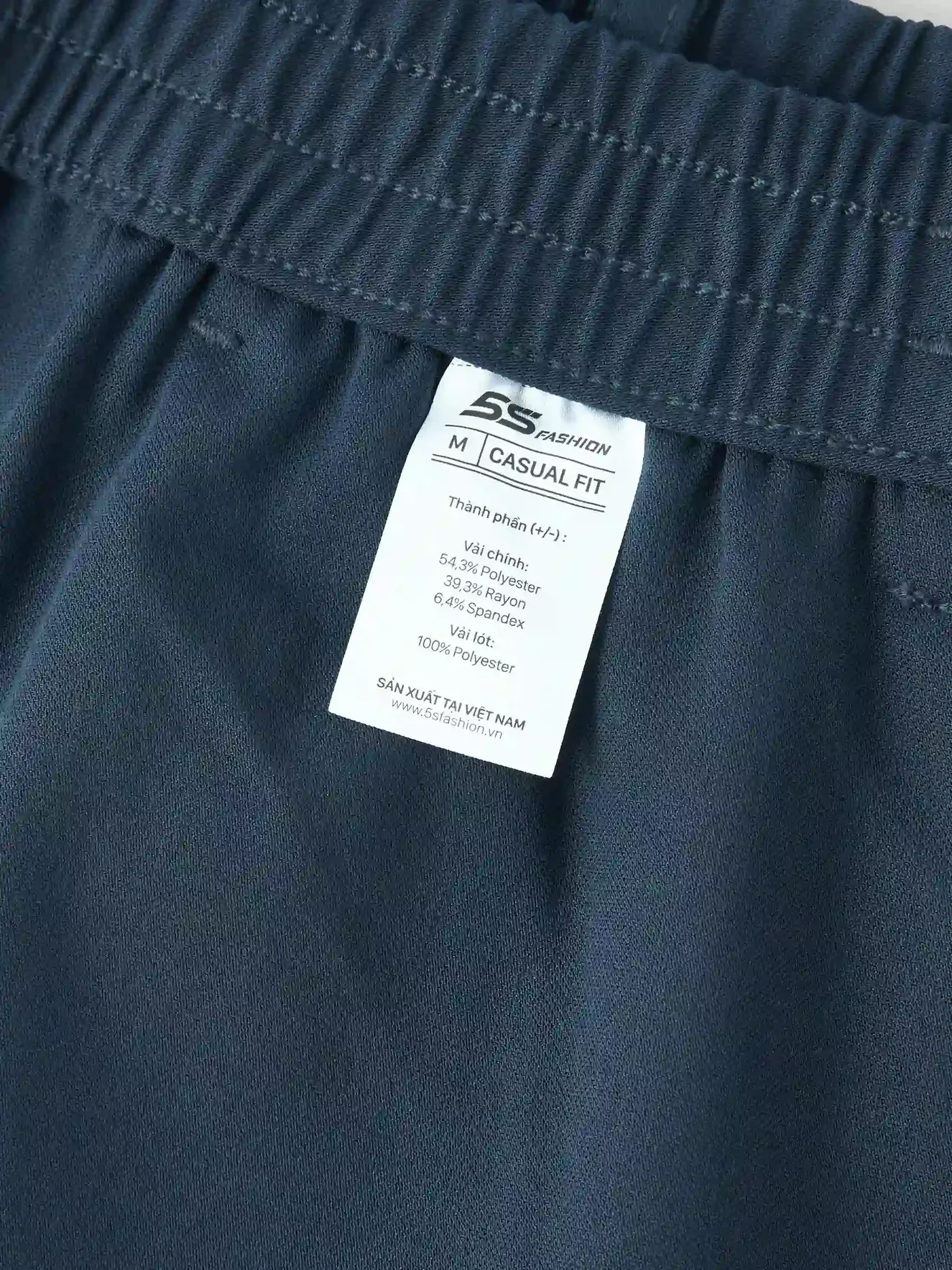 Quần Dài Casual Nam 5S Fashion Cạp Cúc Phối Chun M0QDC25004