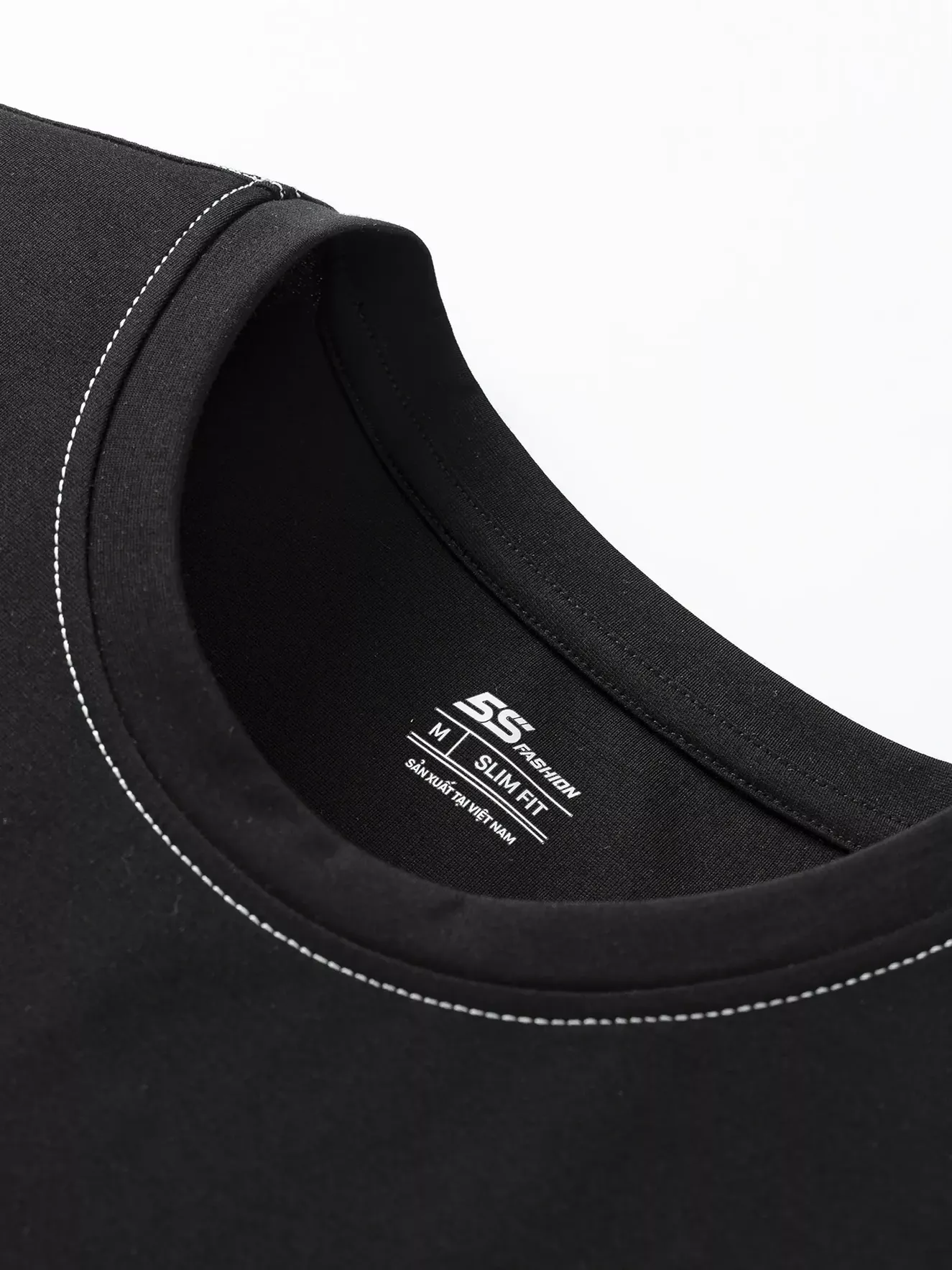 Áo Thun Nam Ngắn Tay 5S Fashion Đường Chần Chỉ ATS24051