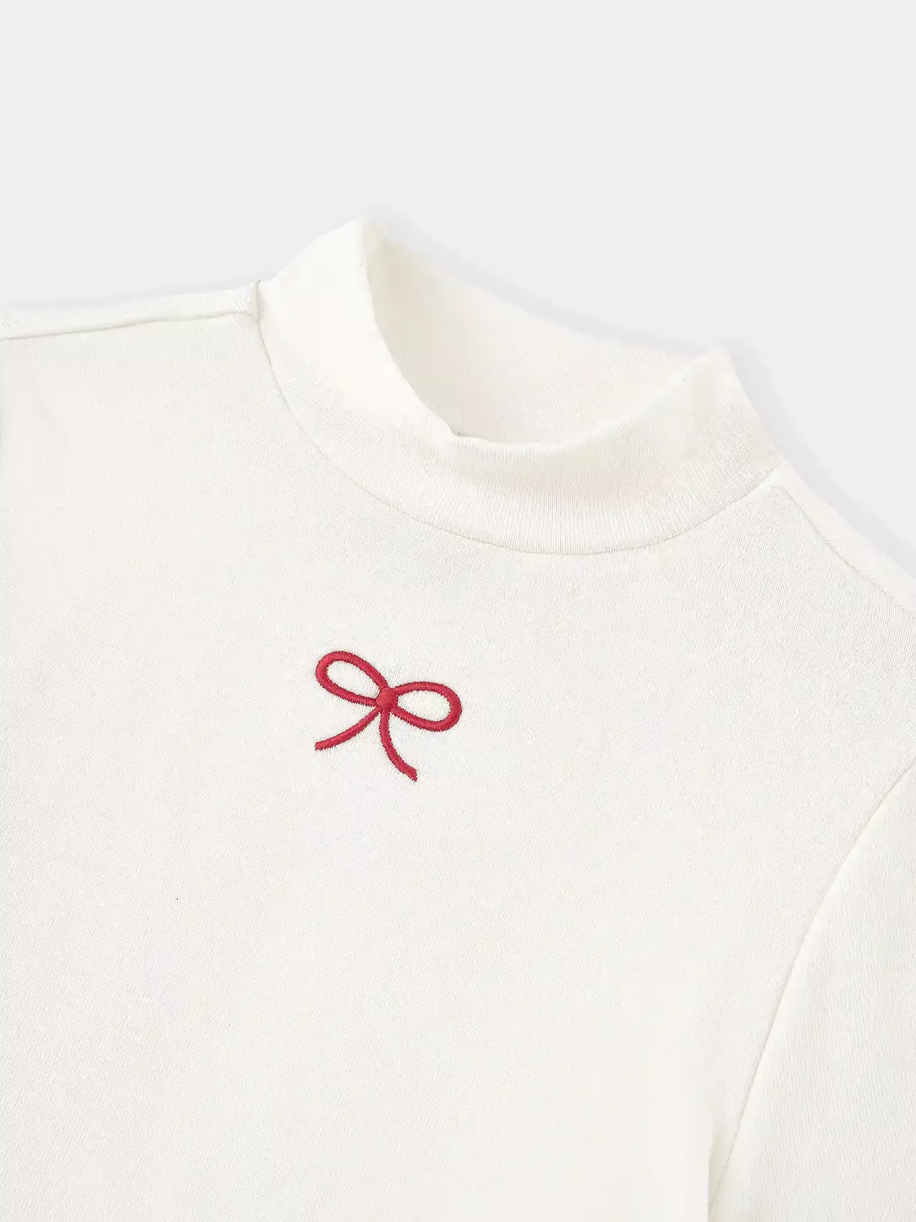 Áo Giữ Nhiệt Bé Gái 5S Fashion Thêu Nơ Cổ 3 Phân G0AGN25003