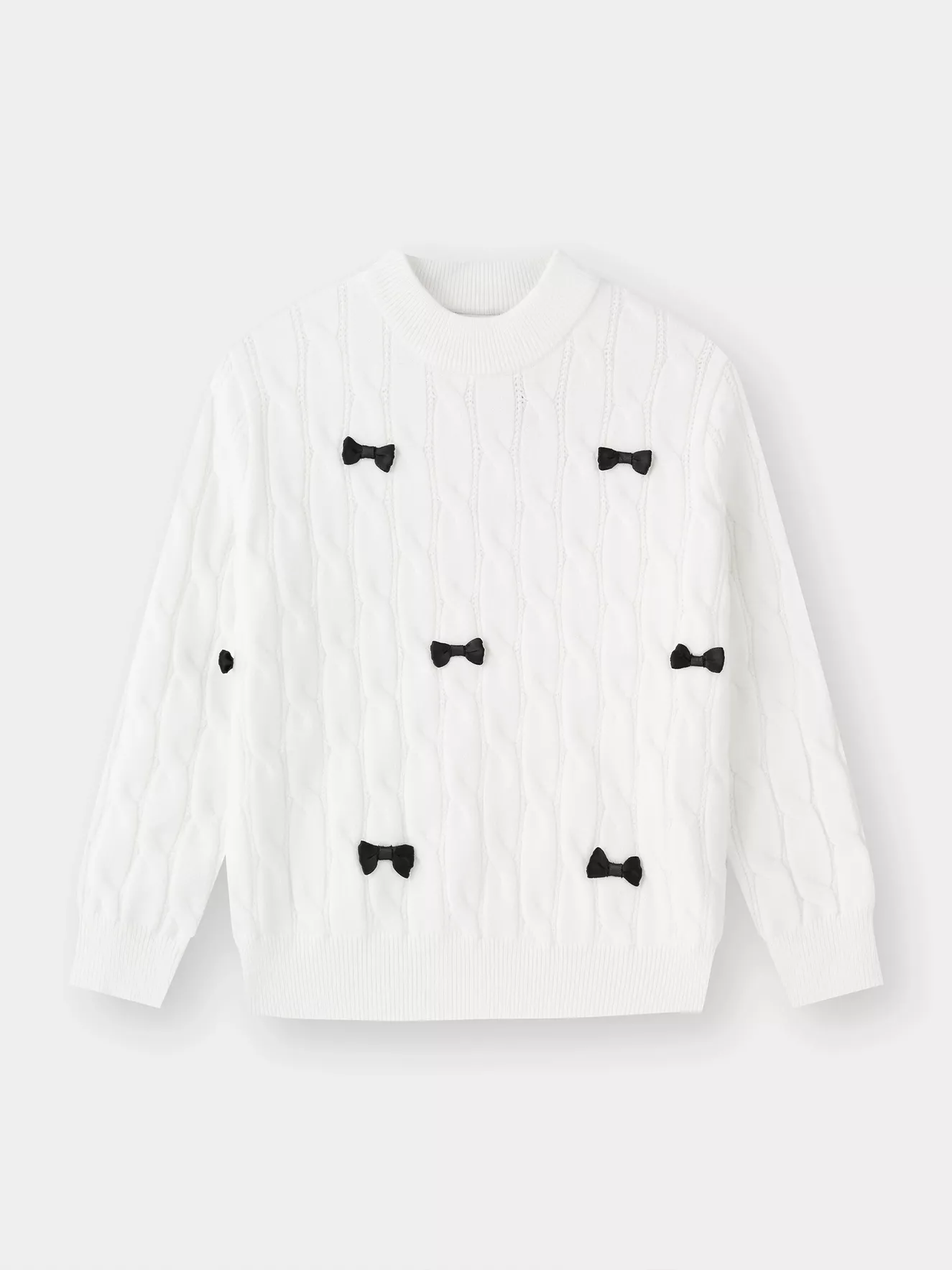 Áo Len Bé Gái Đính Nơ 5S Fashion Kiểu Vặn Thừng Phom Regular G0ALE25001