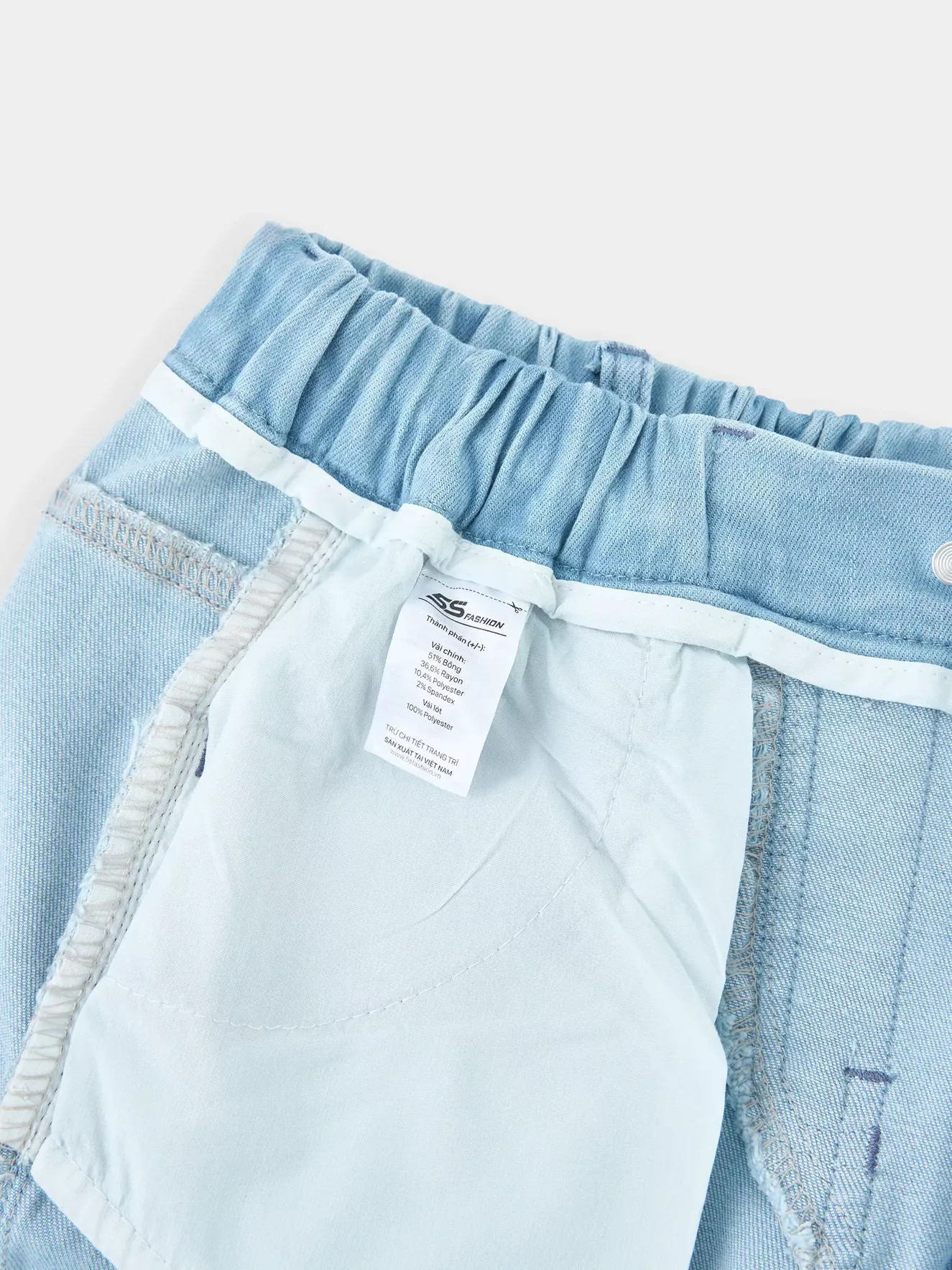 Quần Jean Bé Gái Ống Suông Thêu Hoa 5S FASHION Phom Regular G0QJE25004