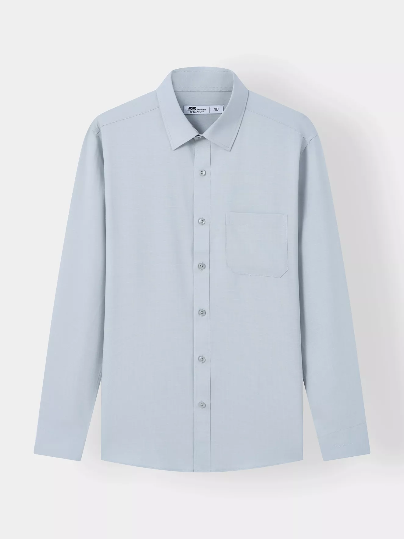 Áo Sơ Mi Nam Tay Dài 5S Fashion Có Túi Ngực Phom Regular M0ASM25002