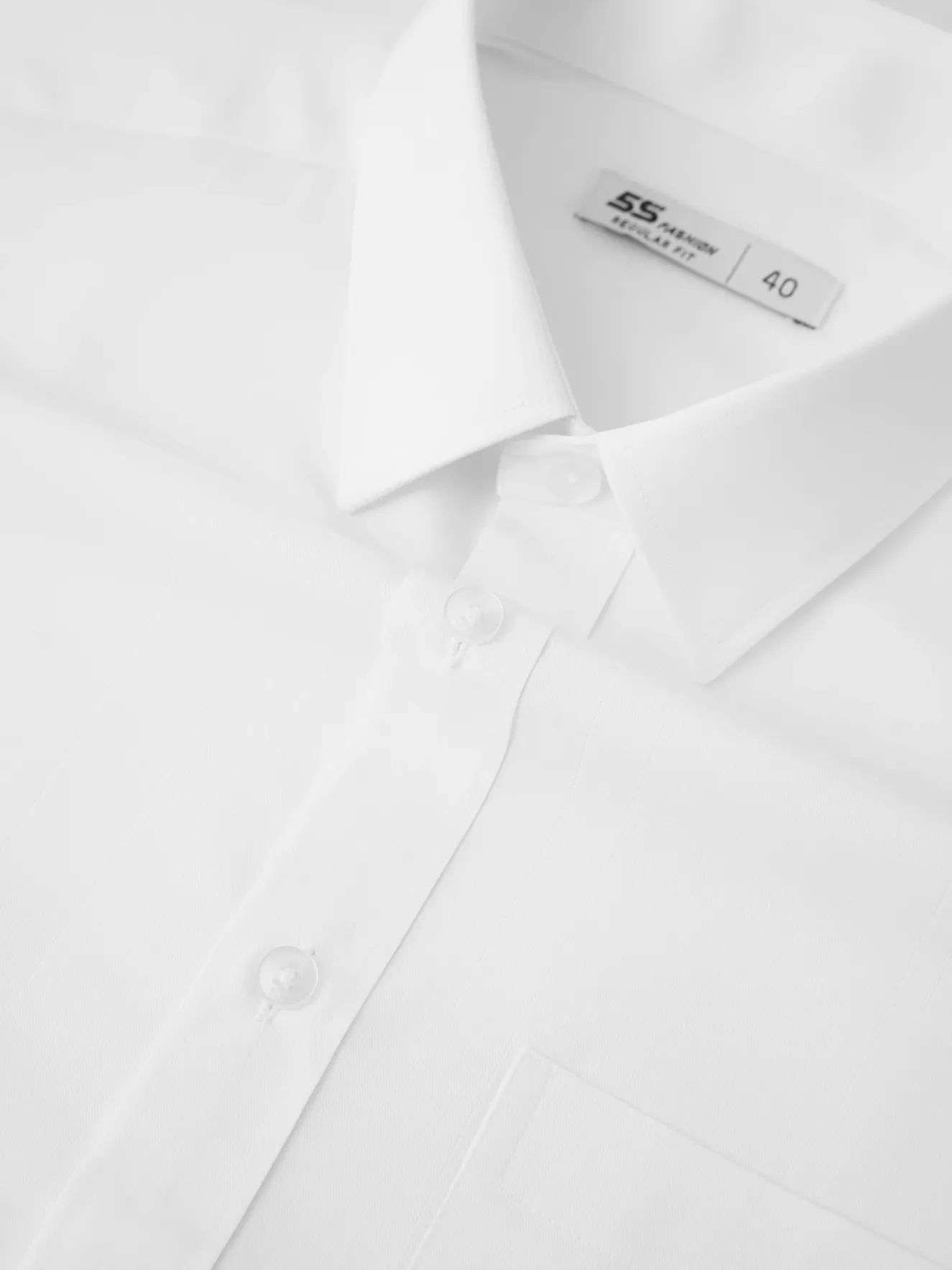 Áo Sơ Mi Nam 5S Fashion Màu Trắng Có Túi Phom Regular M0ASM25010