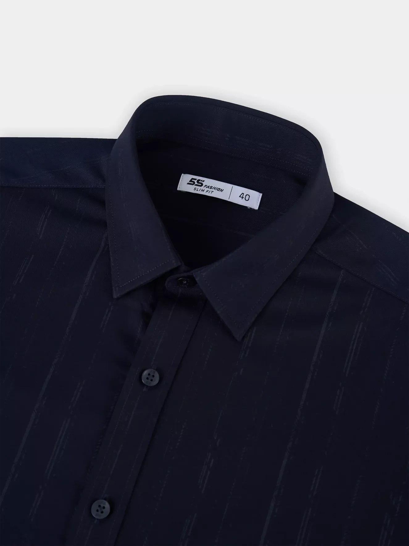 Áo Sơ Mi Nam Dài Tay 5S Fashion Dệt Hiệu Ứng Phom Slimfit M0ASM25011