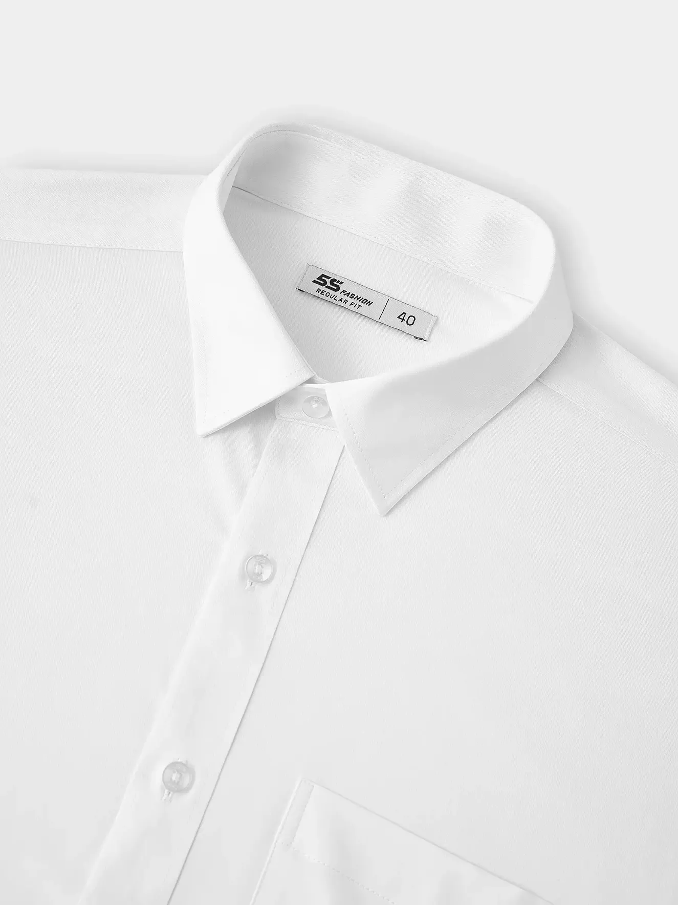 Áo Sơ Mi Nam 5S Fashion Màu Trắng Có Túi Phom Regular M0ASM25015