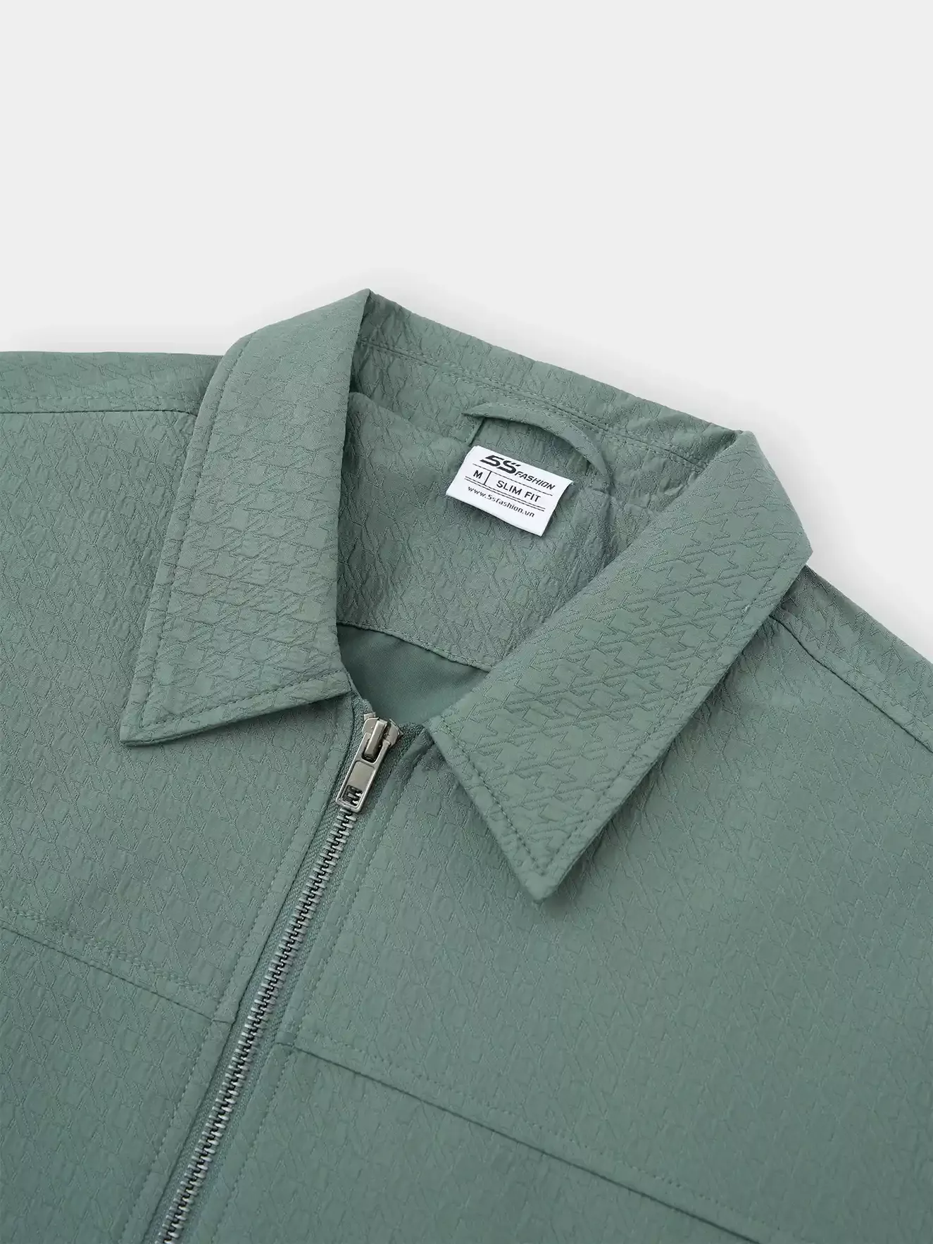 Áo Khoác Thời Trang Nam 5S Fashion Cổ Đức Vải Hiệu Ứng M0AKH25019