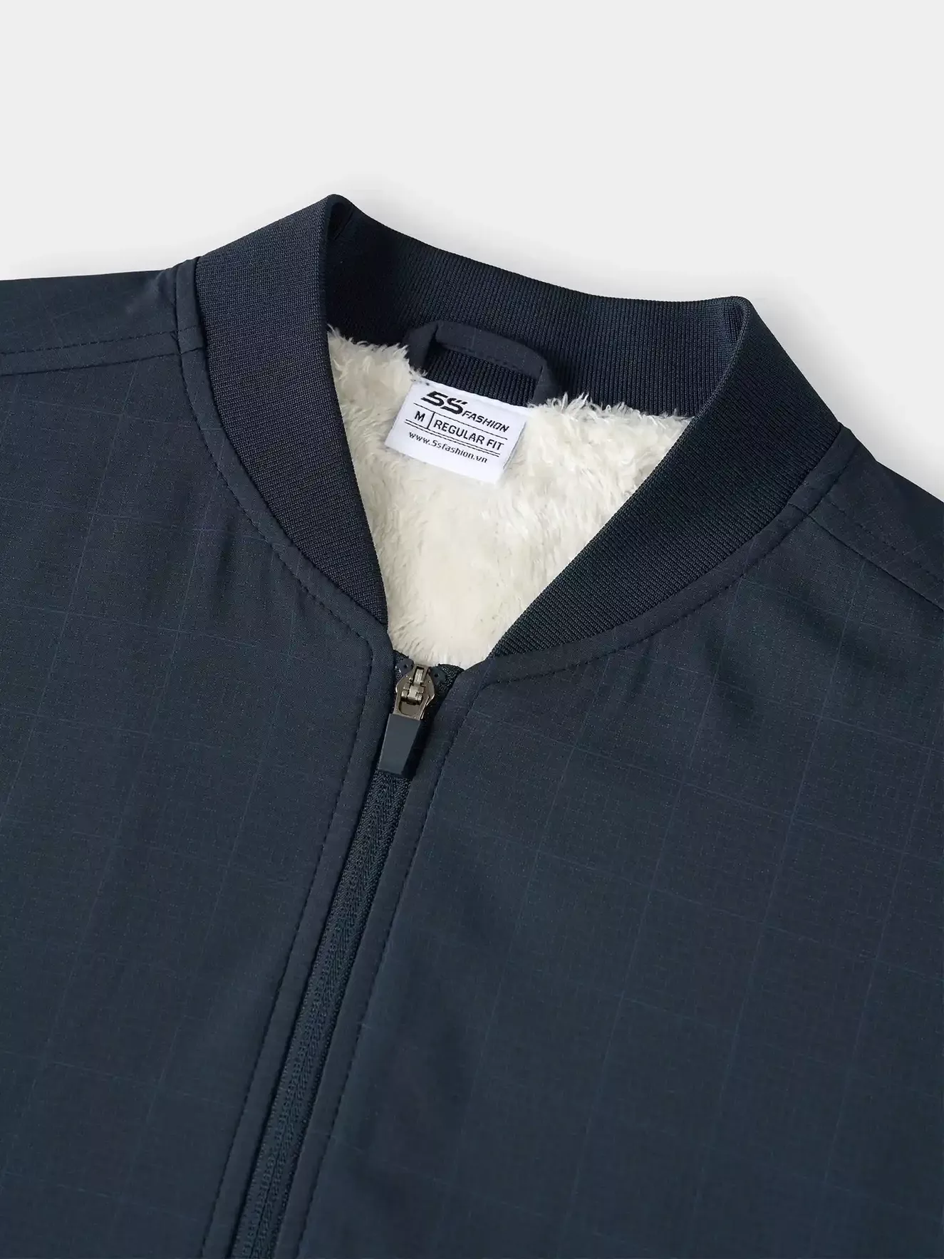 Áo Khoác Bomber Lót Lông 5S Fashion Kẻ Ô Hiệu Ứng M0AKB25008