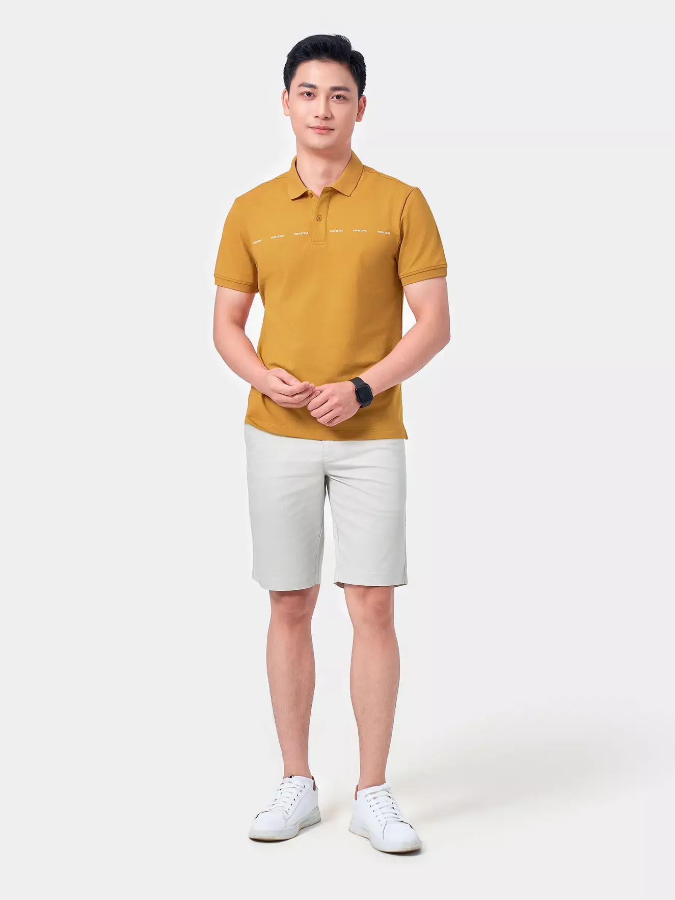 Áo Polo Nam 5S Fashion In Chữ PERSERVE APC24029