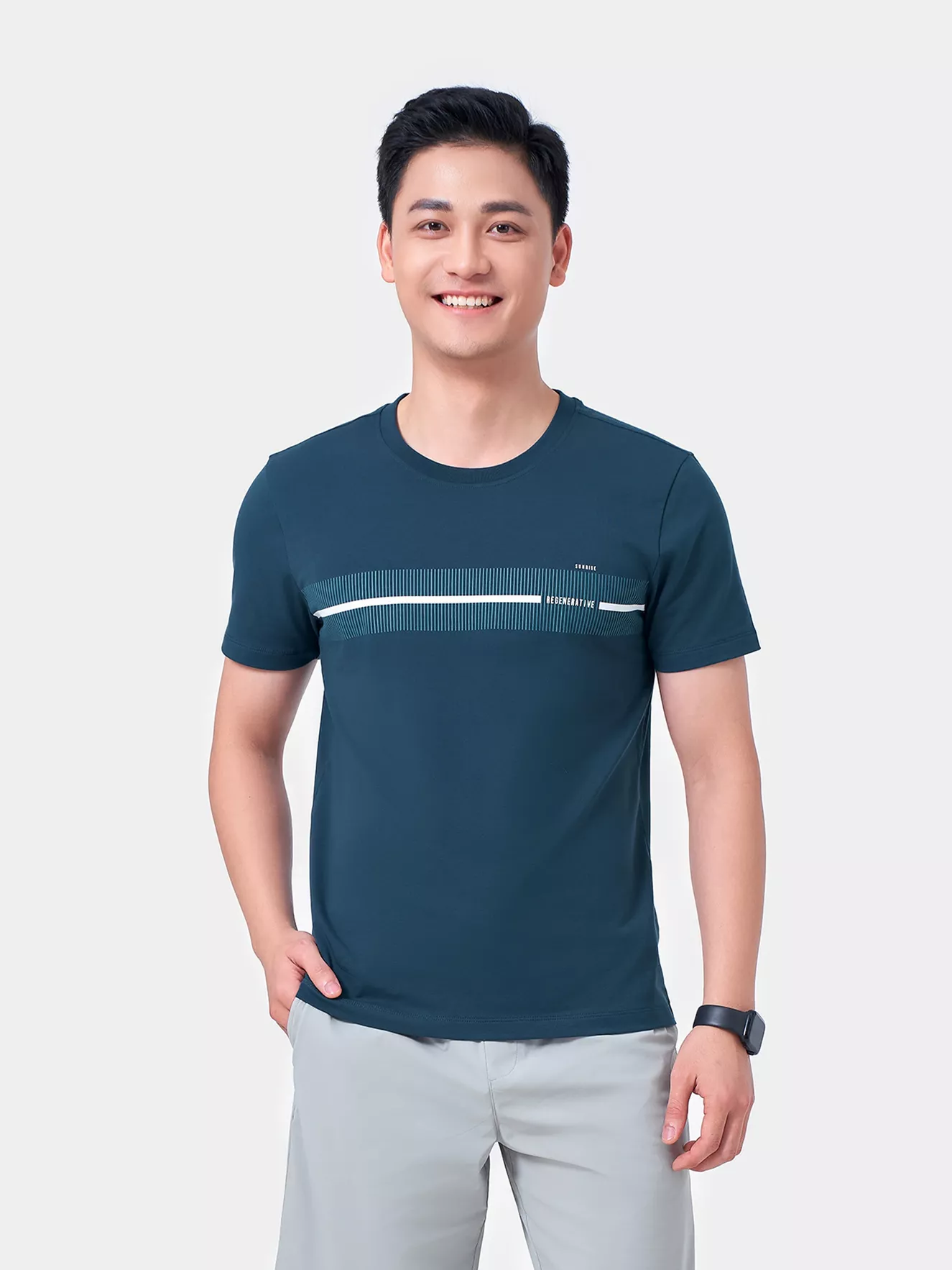 Áo Thun Nam Ngắn Tay 5S FASHION In Cao Cấp Slimfit ATS24021