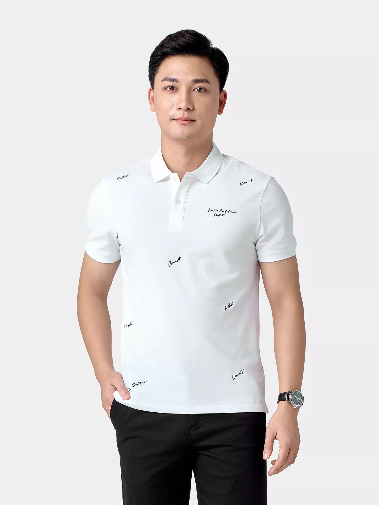 Áo Polo Nam 5S Fashion Thêu Họa Tiết Slimfit APC24049