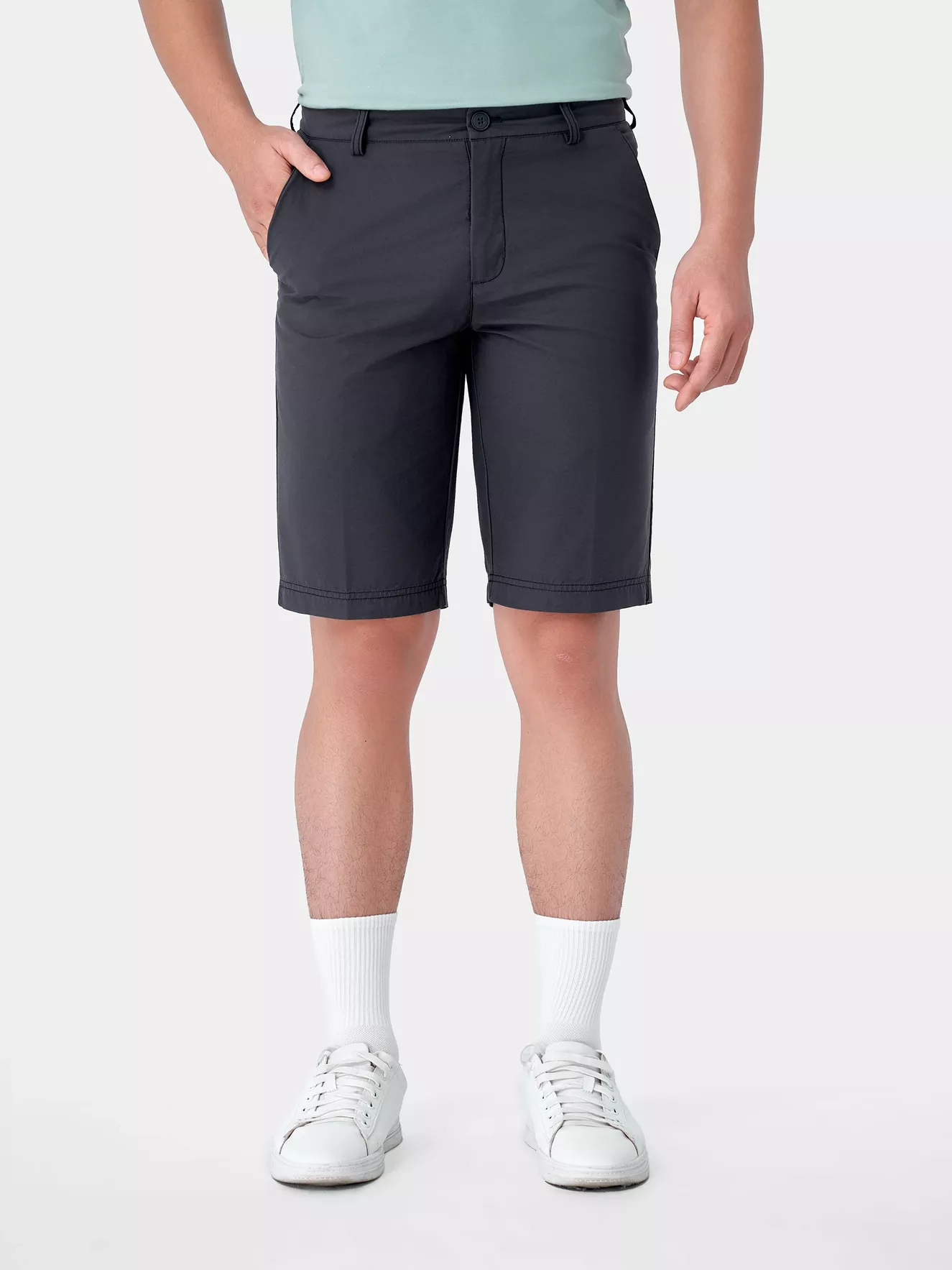 Quần Short Kaki Nam 5S Fashion Trơn Slimfit QSK24004