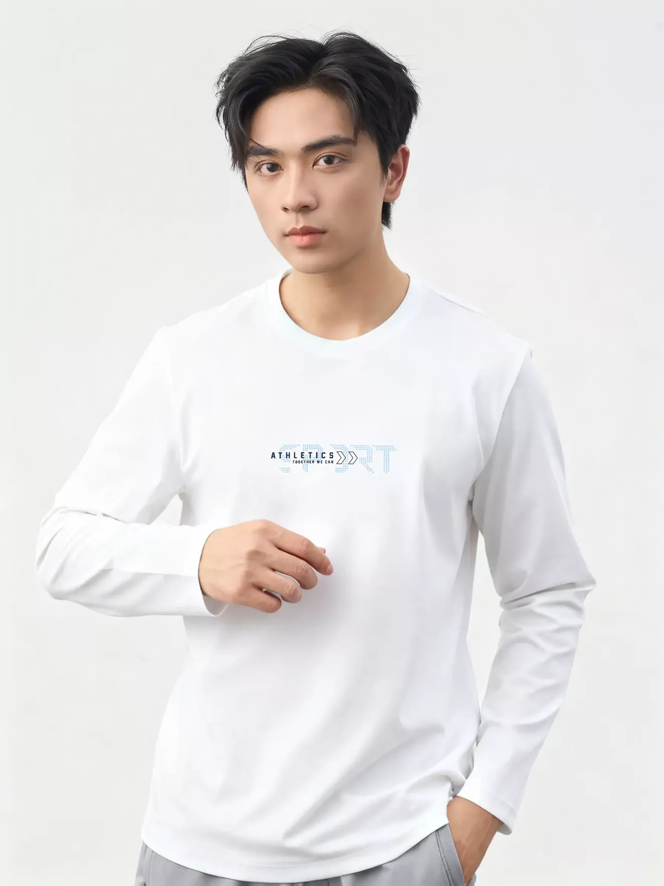 Áo Thun Nam Dài Tay ATHLETICS 5S FASHION Phom Slimfit M0ATH25002