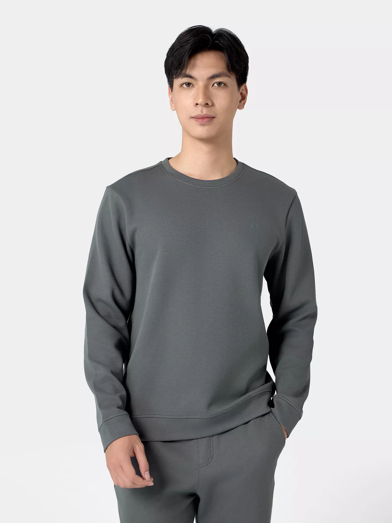 Áo Nỉ Nam Dài Tay 5S Fashion In Logo Basic Slimfit BANI24001