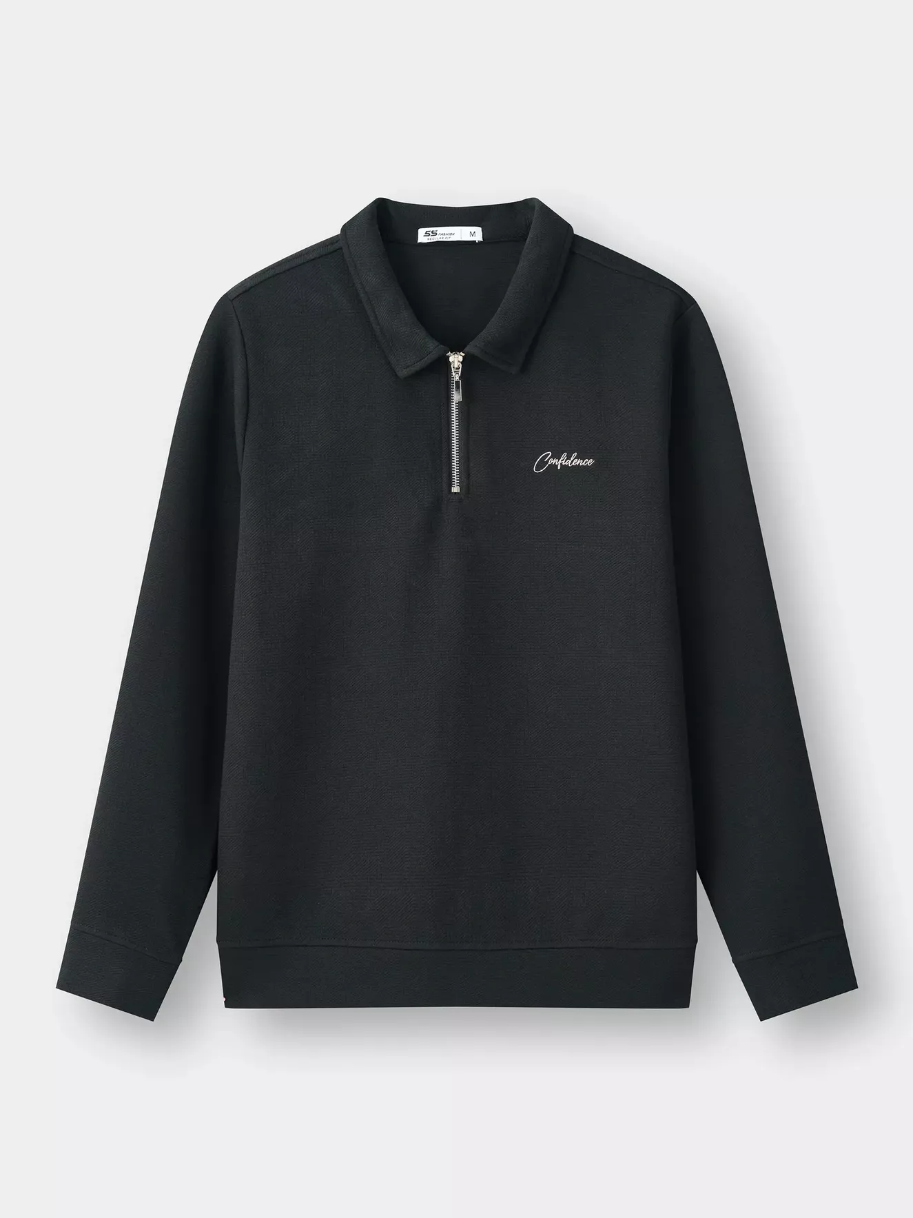 Áo Nỉ Cổ Khóa Nam 5S Fashion Họa Tiết Chữ Thêu M0ANI25010