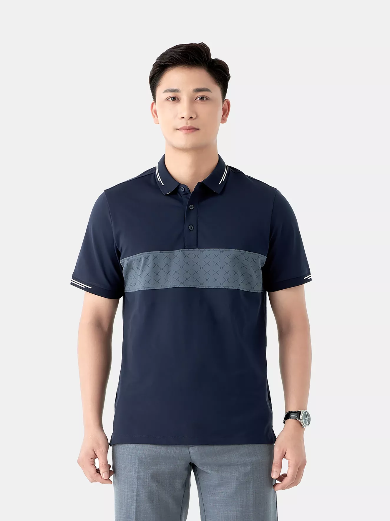 Áo Polo Nam 5S Fashion Họa Tiết Casual Fit APC24044