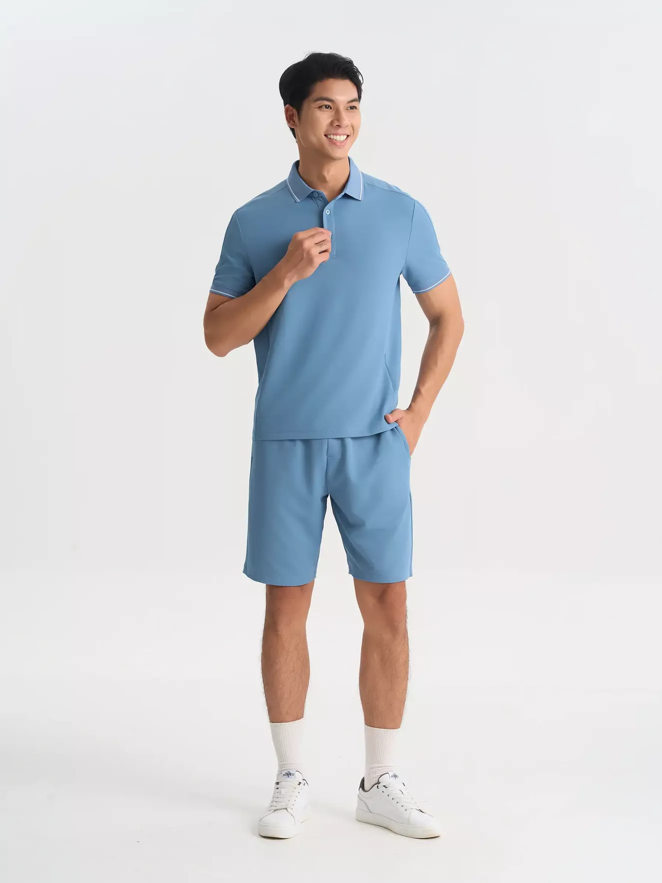 Set Bộ Polo Phối Short Thể Thao 5S Fashion Basic Phom Slimfit BPL25004