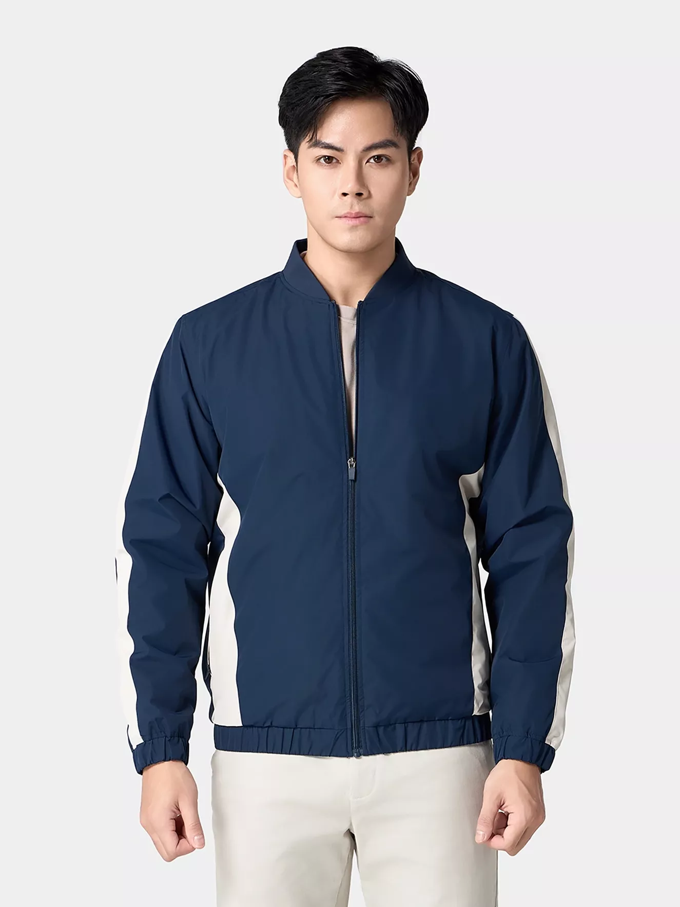 Áo Khoác Bomber Nam Lót Lông 5S Fashion Can Phối Slimfit AKB24012