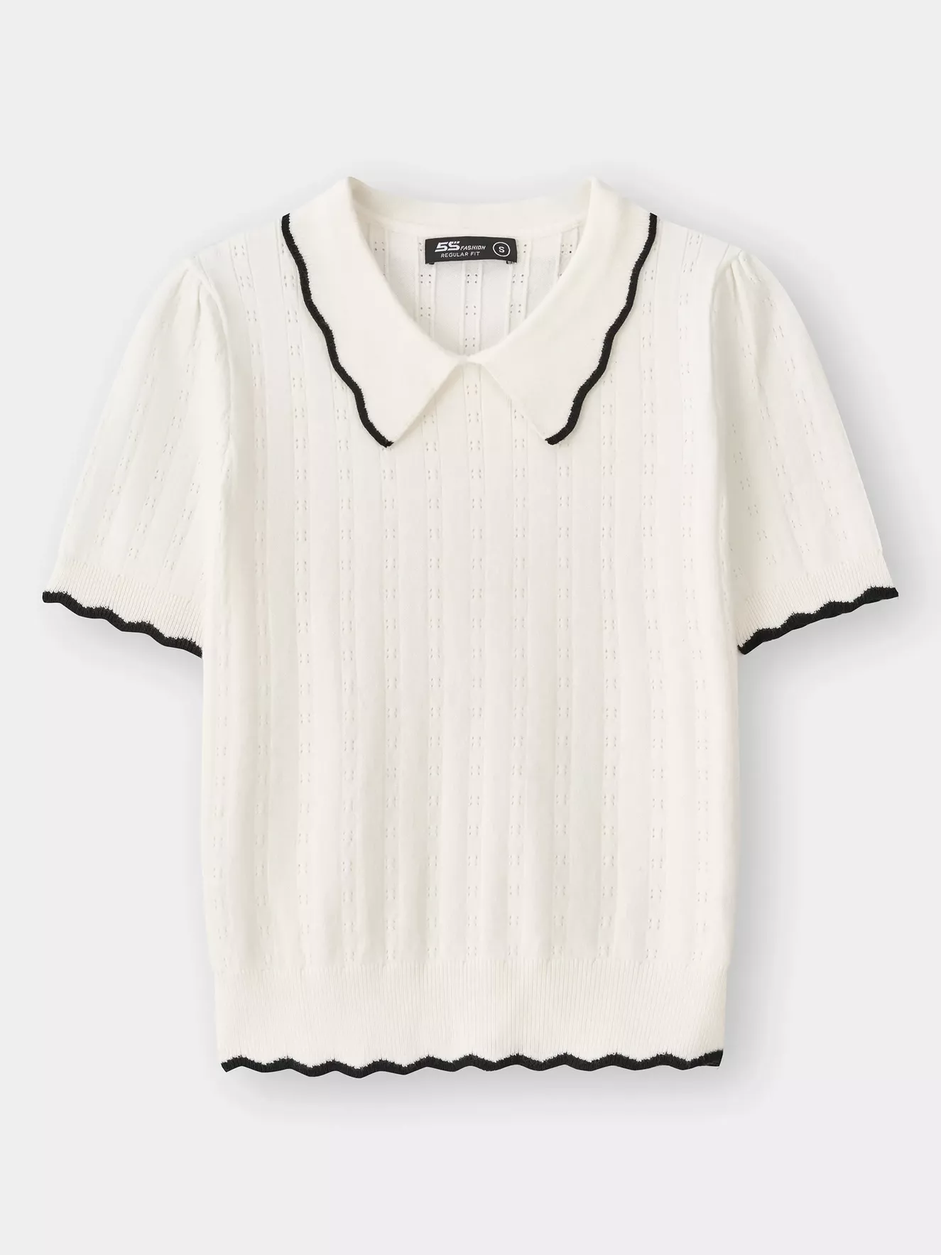 Áo Len Cộc Tay Nữ 5S Fashion Dệt Hiệu Ứng W0ALC25006