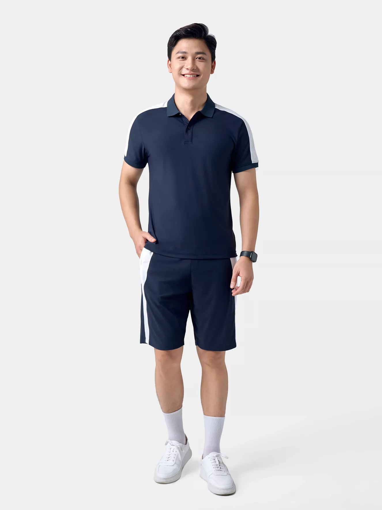 Bộ Quần Áo Thể Thao Nam 5S Fashion Can Phối Phom Slimfit BAPC24005-BQST24005