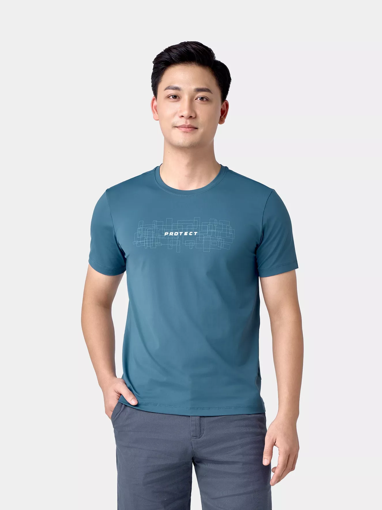 Áo Thun Nam Ngắn Tay 5S Fashion In Chữ Slimfit ATS24030