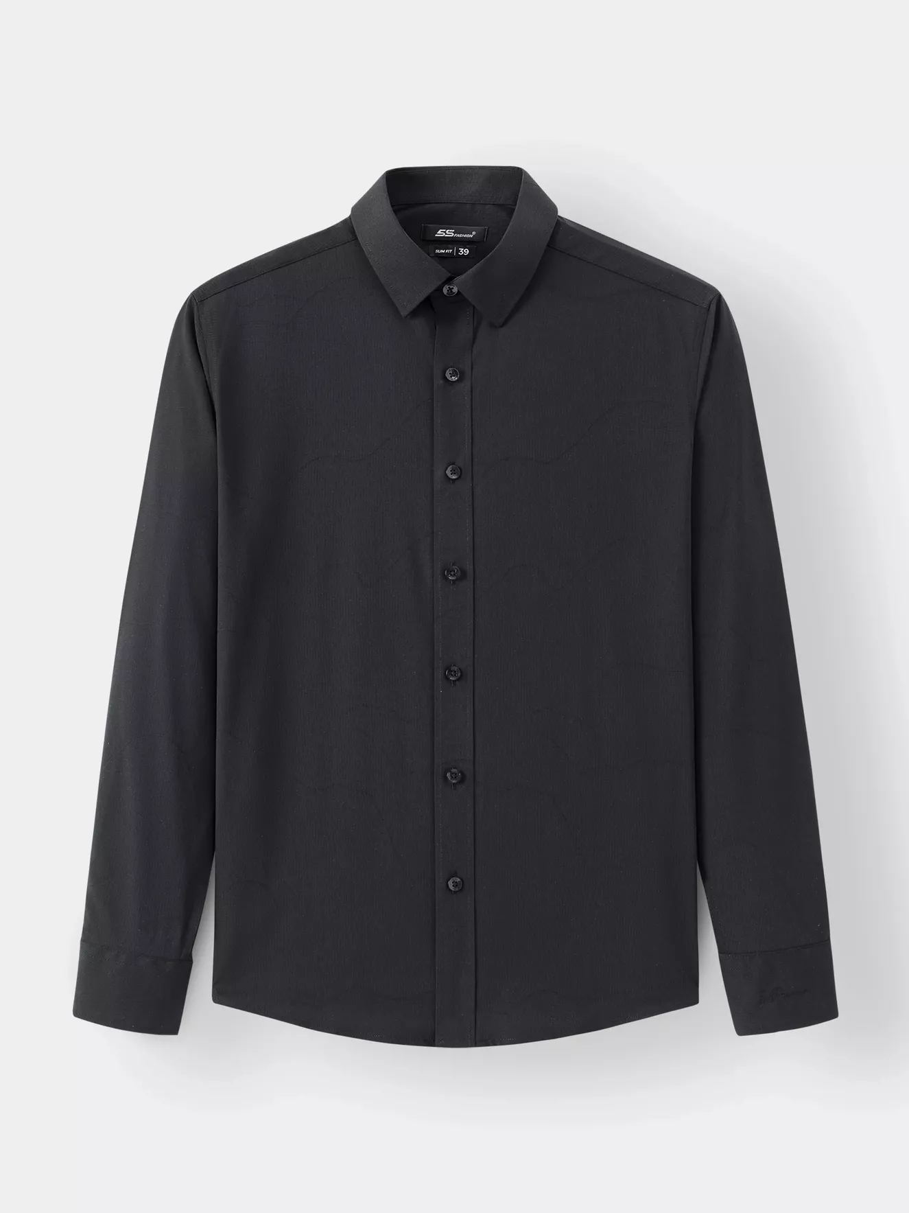 Áo Sơ Mi Nam Dài Tay 5S Fashion Màu Đen Slimfit SMD23192