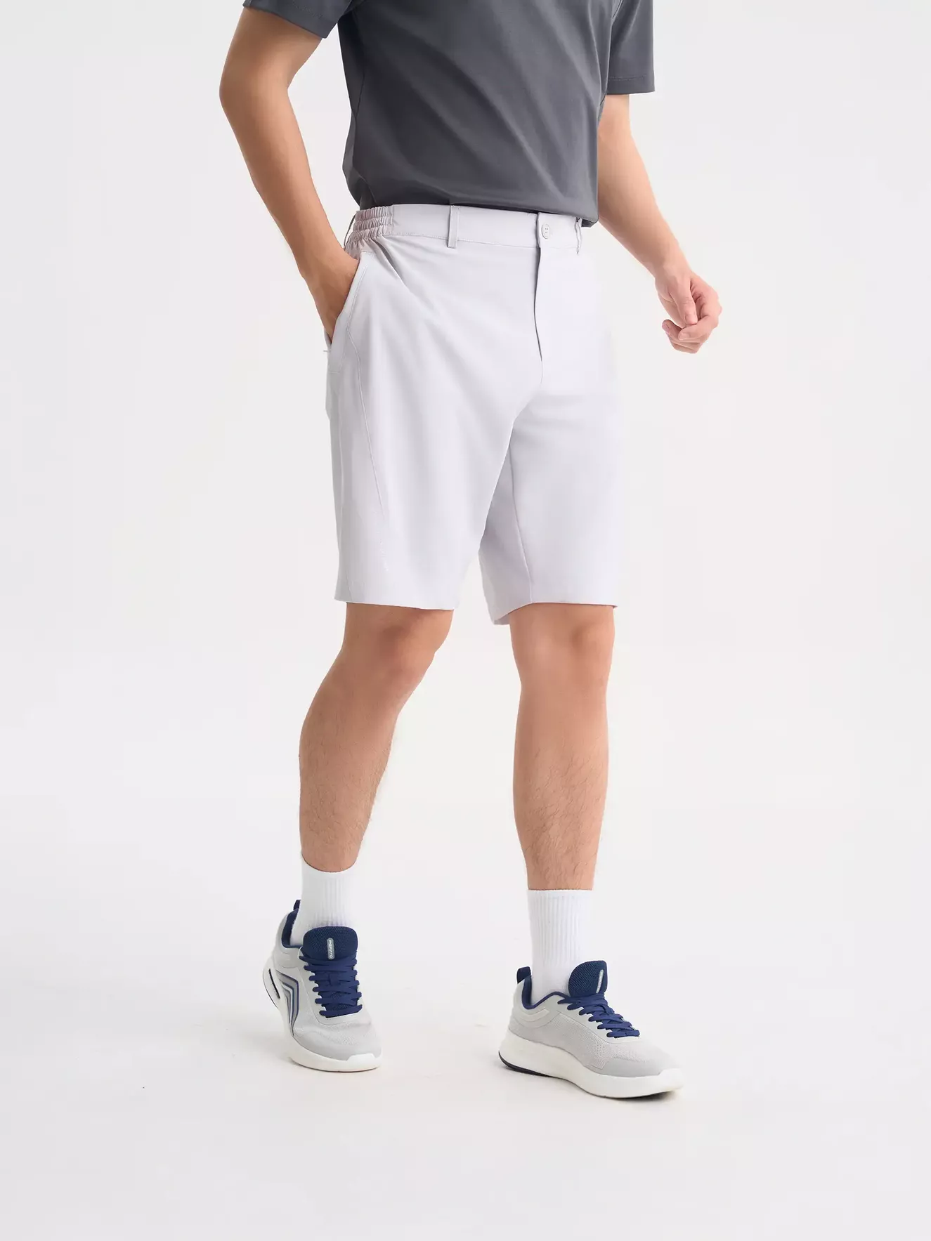 Quần Short Thể Thao Nam 5S Fashion Cạp Cúc Phối Chun Regular QST25009