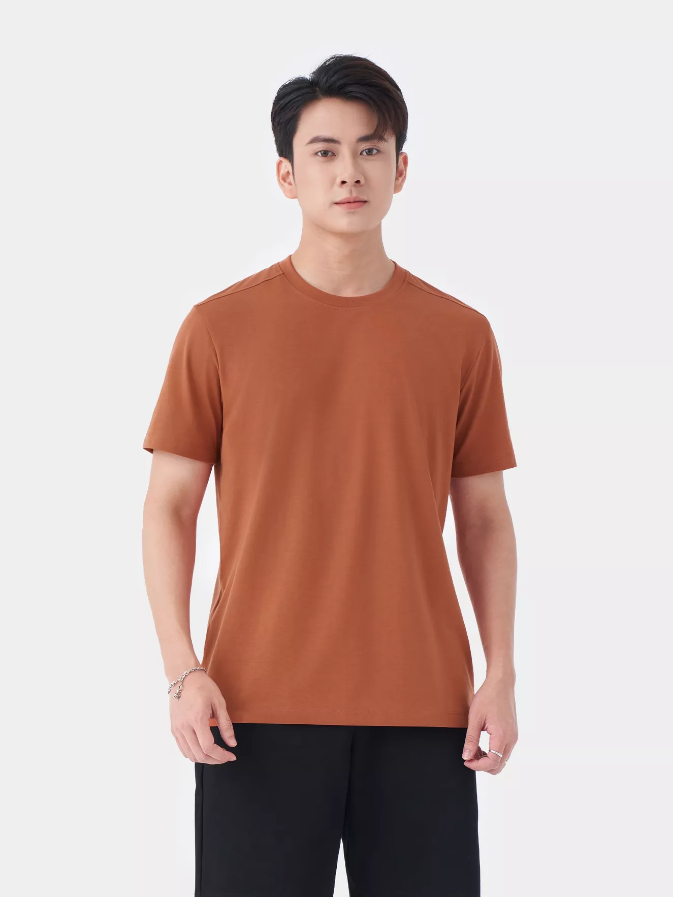 Áo Thun Nam Ngắn Tay 5S Fashion In Tay Slimfit ATS24031