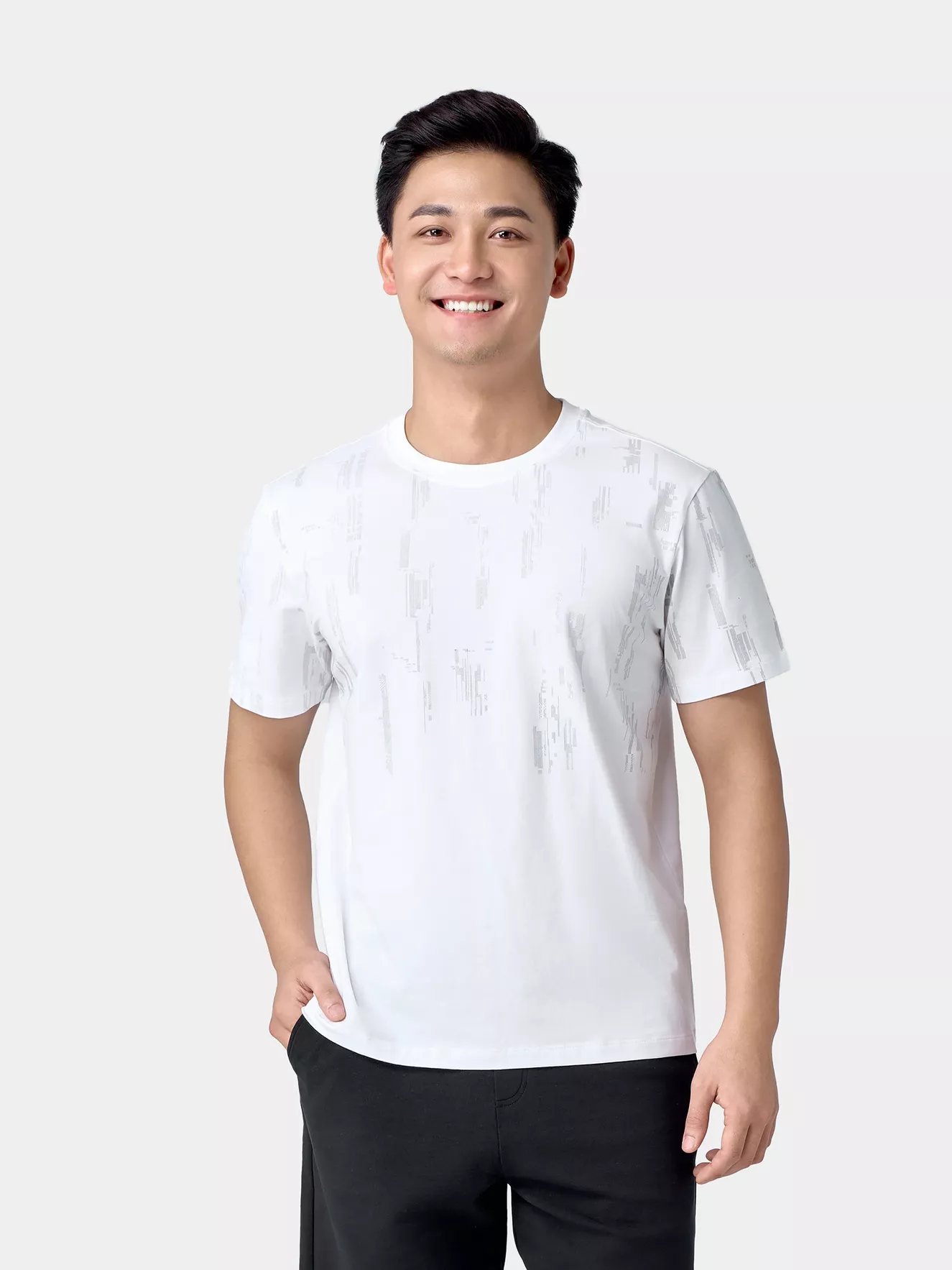 Áo Thun Nam Ngắn Tay 5S Fashion Cotton In Họa Tiết Casual ATS24004