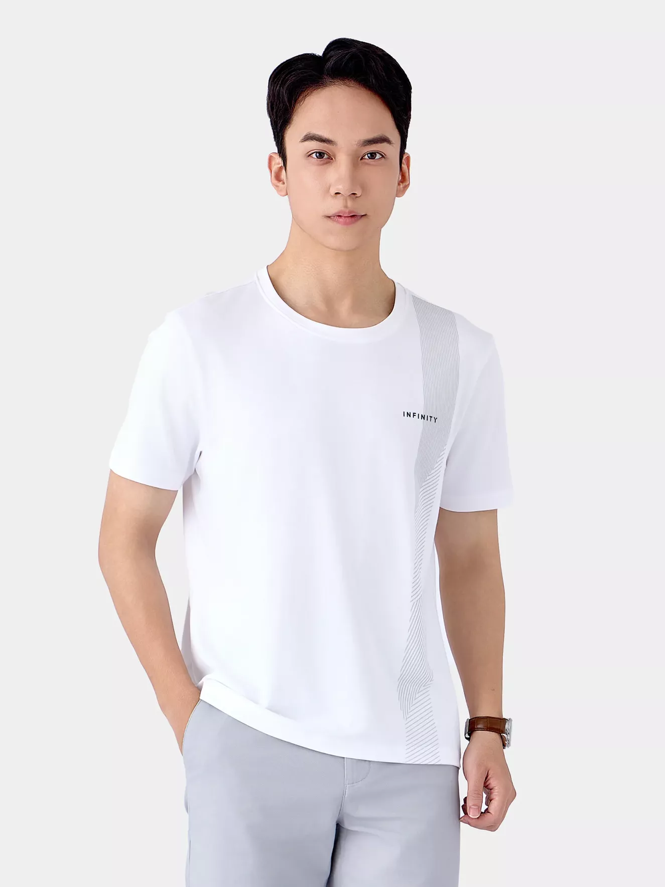 Áo Thun Nam Ngắn Tay 5S Fashion Họa Tiết Sọc ATS25006