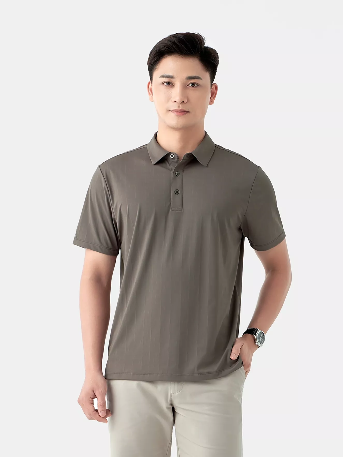 Áo Polo Nam 5S Fashion Dệt Họa Tiết Classic APC24053