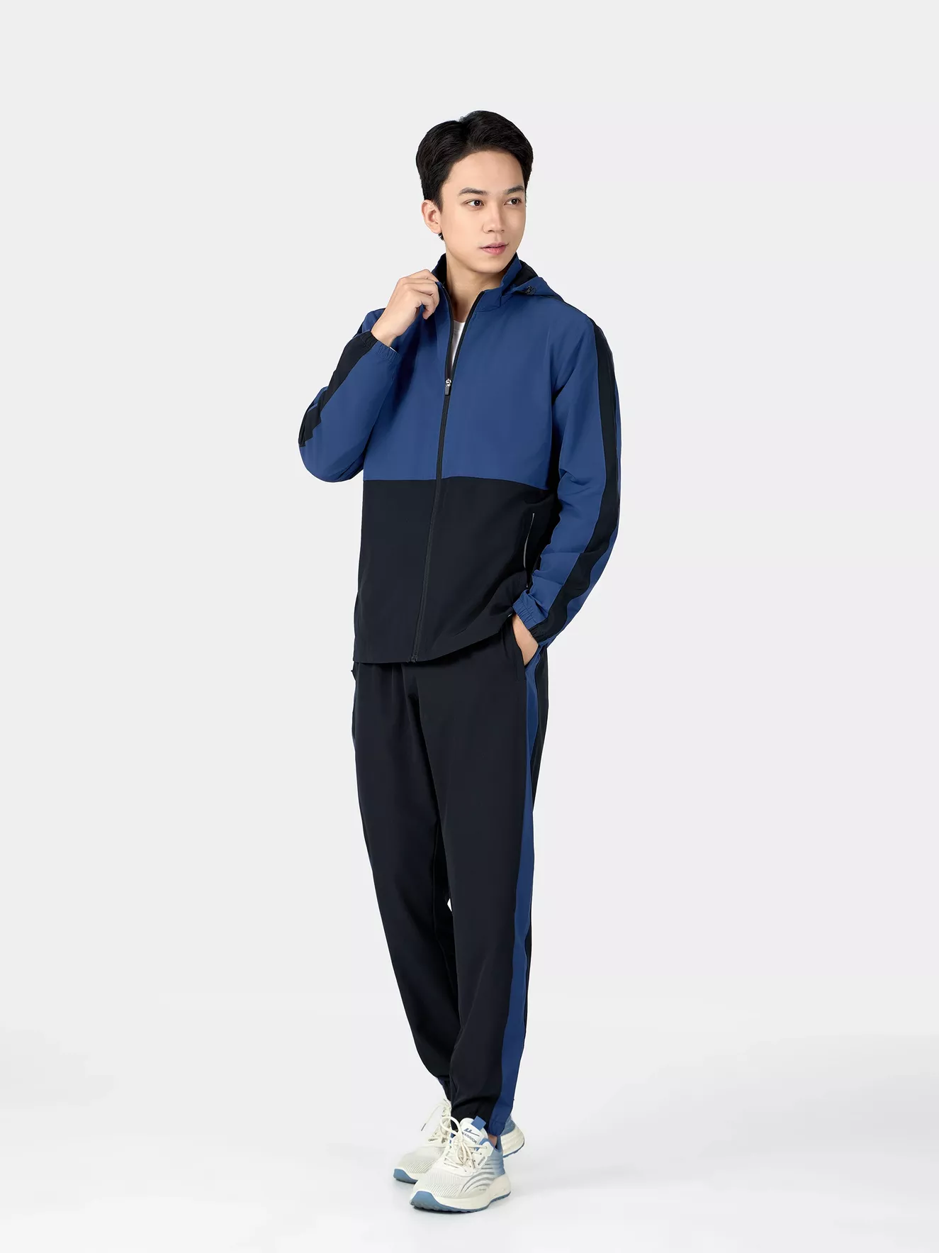 Bộ Quần Áo Gió Có Mũ 5S Fashion Can Phối Slimfit BOG24004