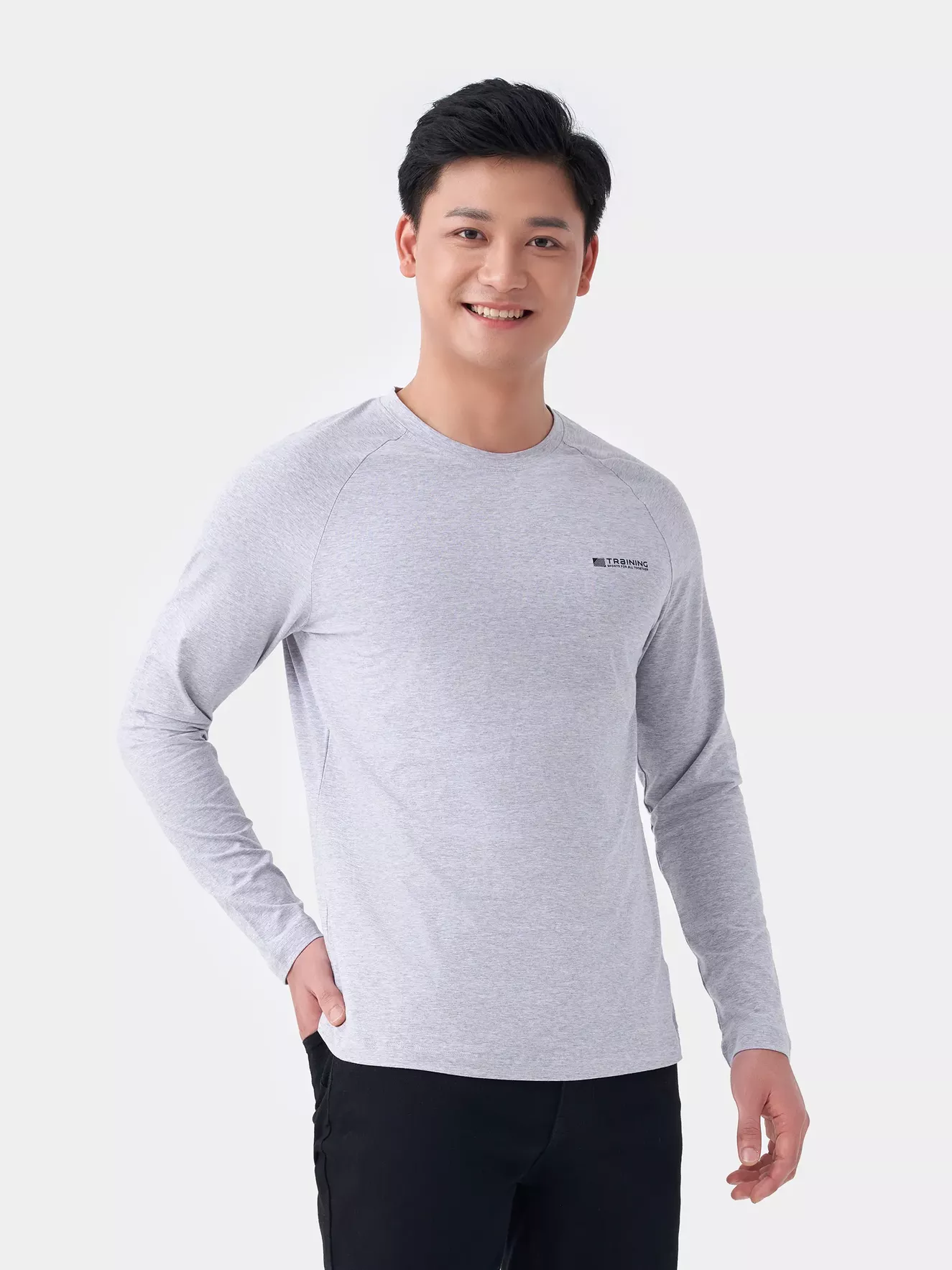 Áo Thun Nam Dài Tay Cổ Tròn Phối Tay Raglan 5S Fashion ATO23015