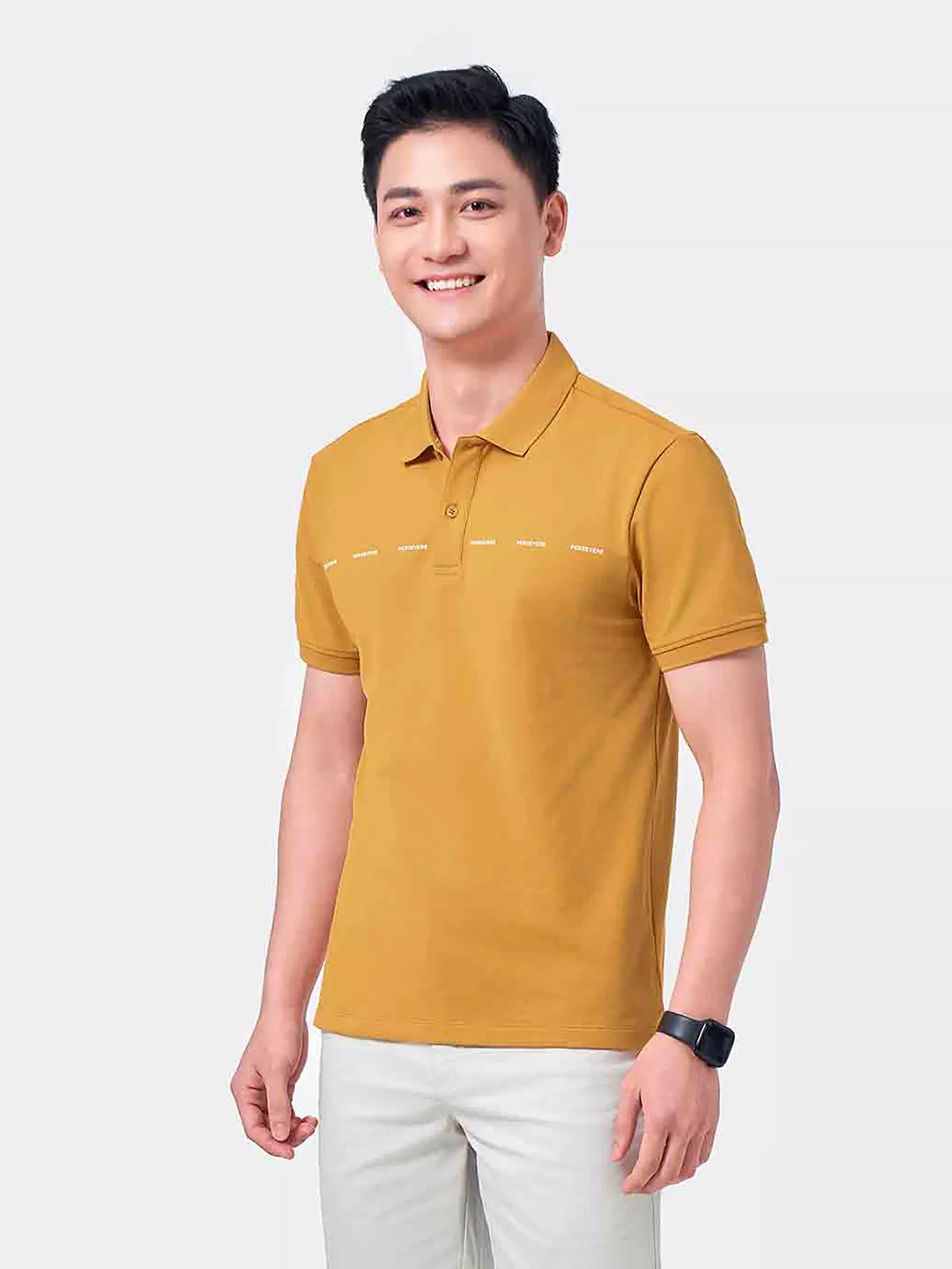 Áo Polo Nam 5S Fashion In Chữ PERSERVE APC24029