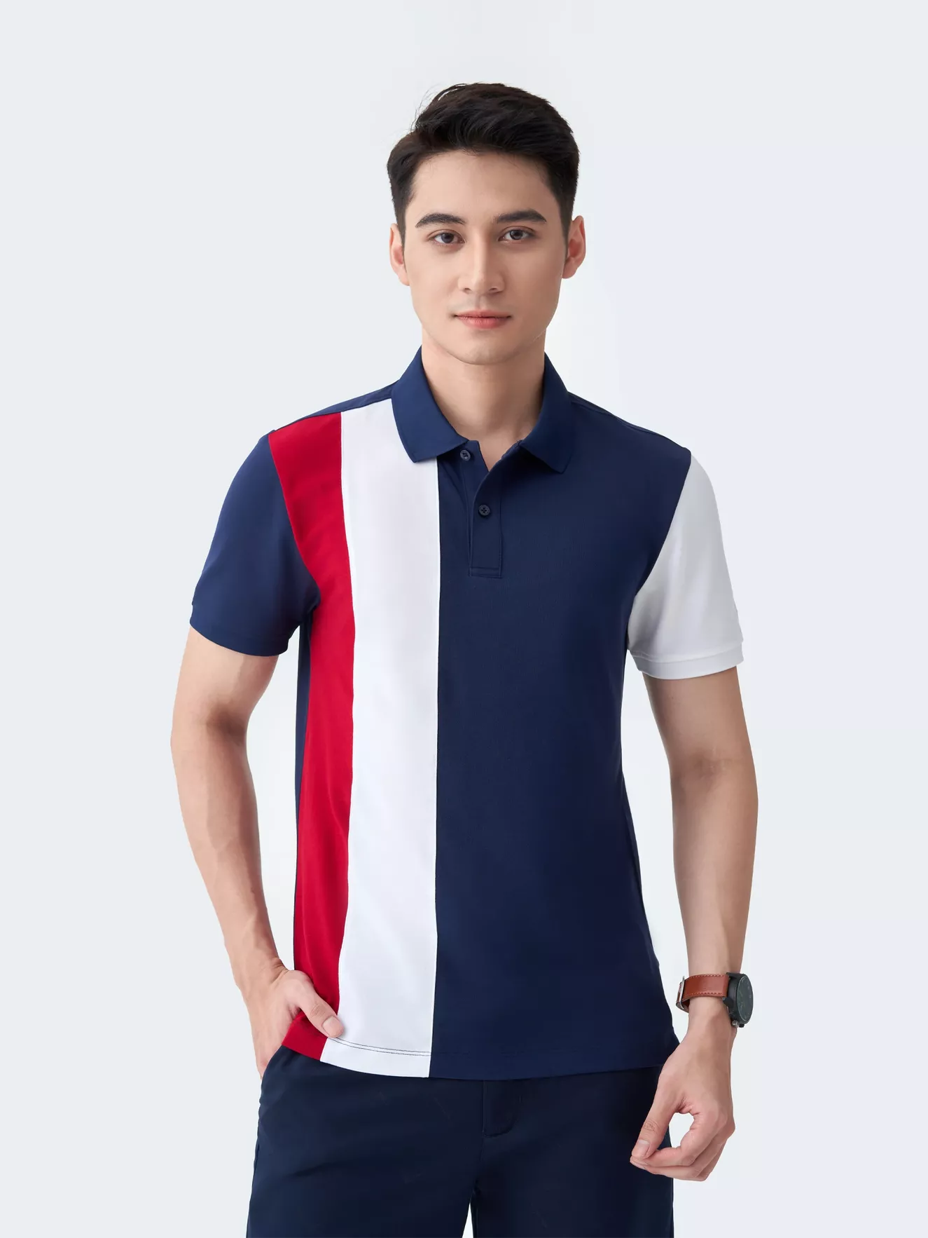Áo Polo Nam 5S Fashion Can Phối Slimfit APC24089