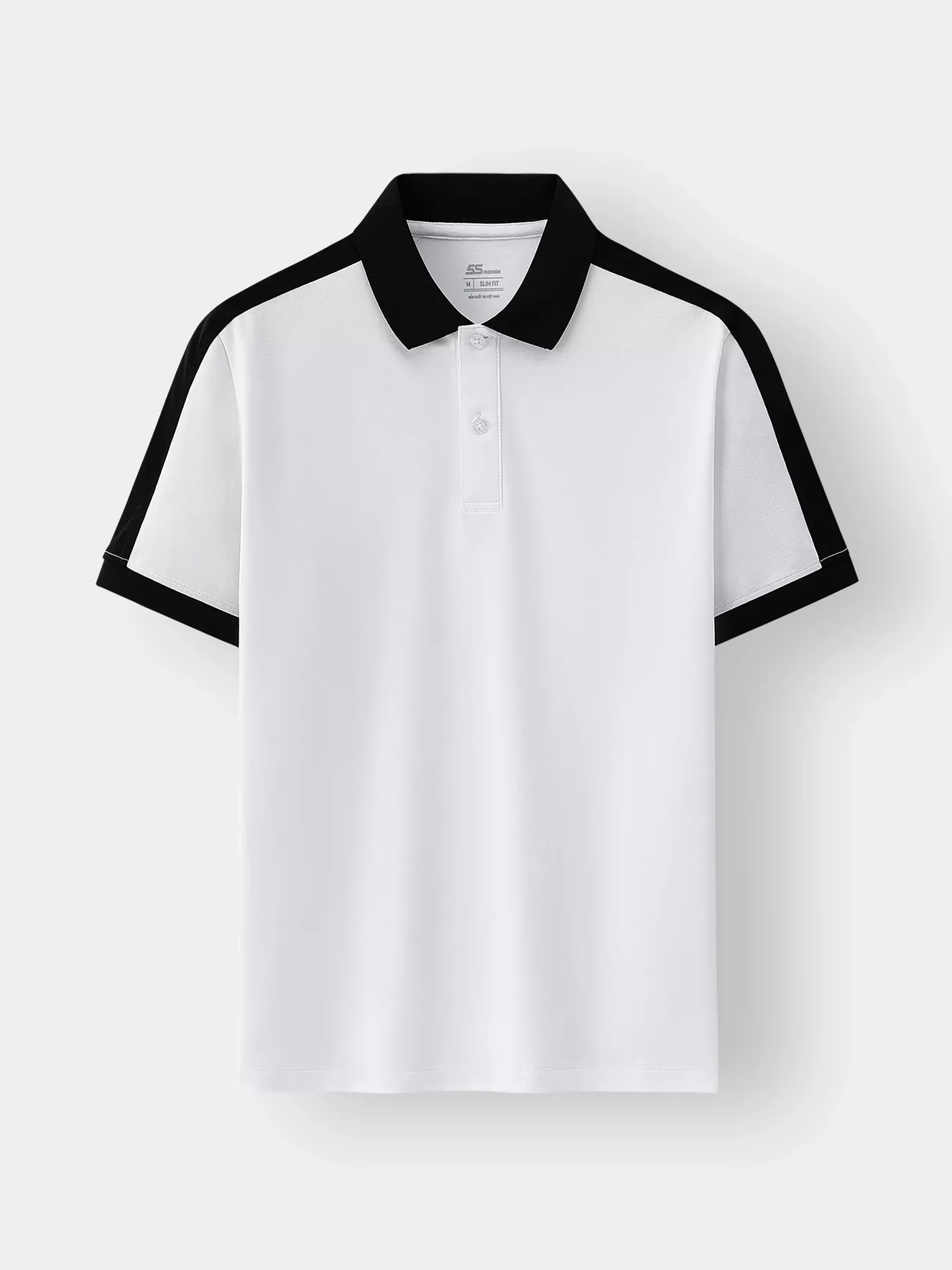 Áo Polo Nam Can Phối In Chữ 5S Fashion Trẻ Trung APC25041