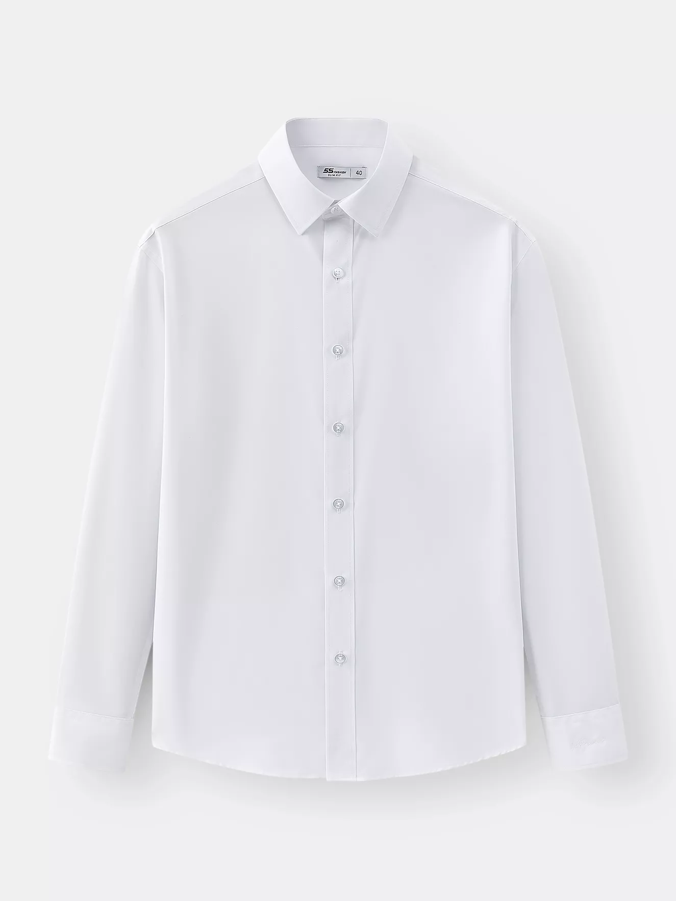 Áo Sơ Mi Nam Dài Tay 5S Fashion Màu Trắng Trơn Phom Slimfit ASM25207